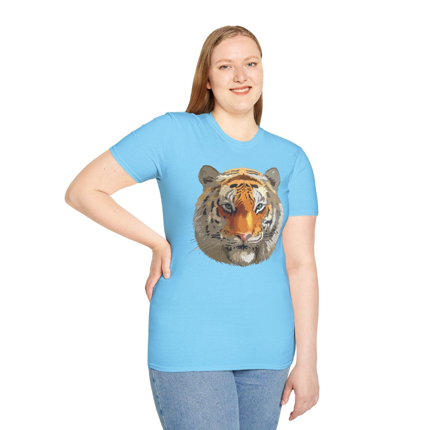 Unisex Tiger Shirt Animal Print Tee Gildan Softstyle Cotton Quality