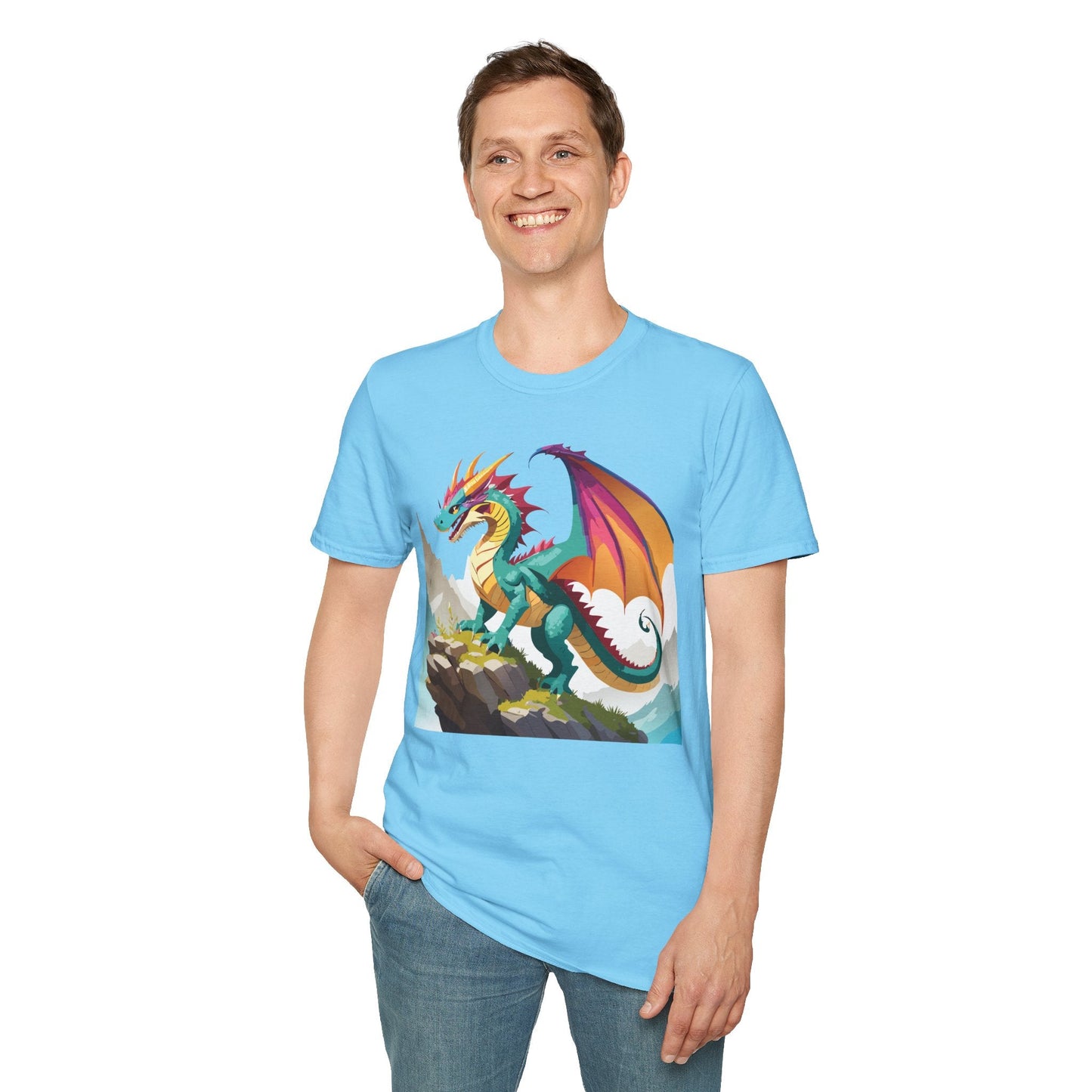 Dragon T Shirt Unisex Dragon Shirt With Animal Art Design Softstyle Cotton Tee Shirt