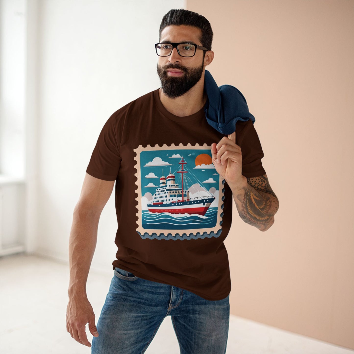 Stamp Shirt Postage Stamp Tee Unisex Premium Cotton Art Design From Retro2Nova Collection PS47