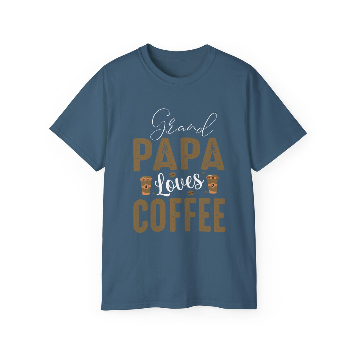 Grand Papa Loves Coffee T-Shirt | Papa Coffee Tee