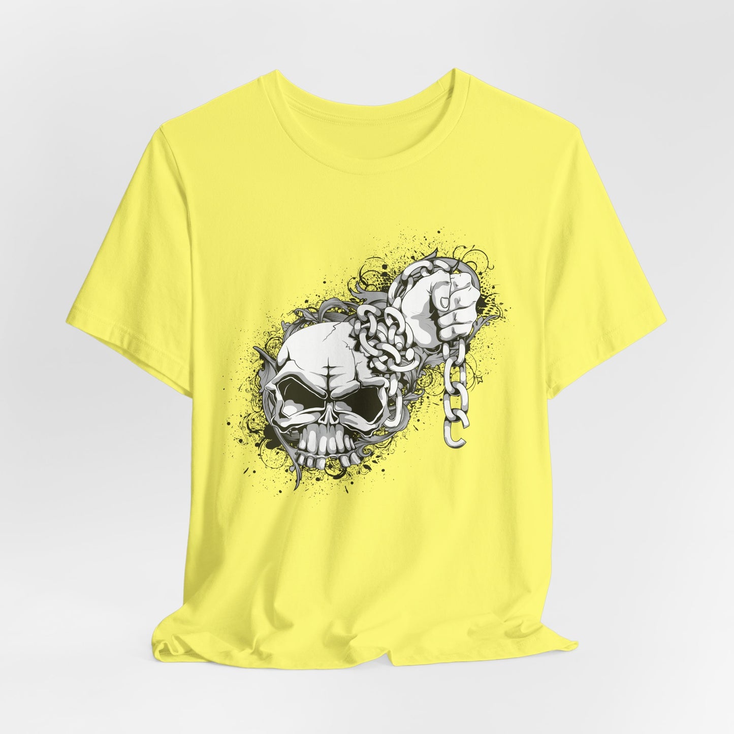 Chain Skull Graphic Design Tee, Skull Shirt, Vintage Tees, Art Design T-Shirt, Vintage Graphic Tee, Art Shirts with Skulls