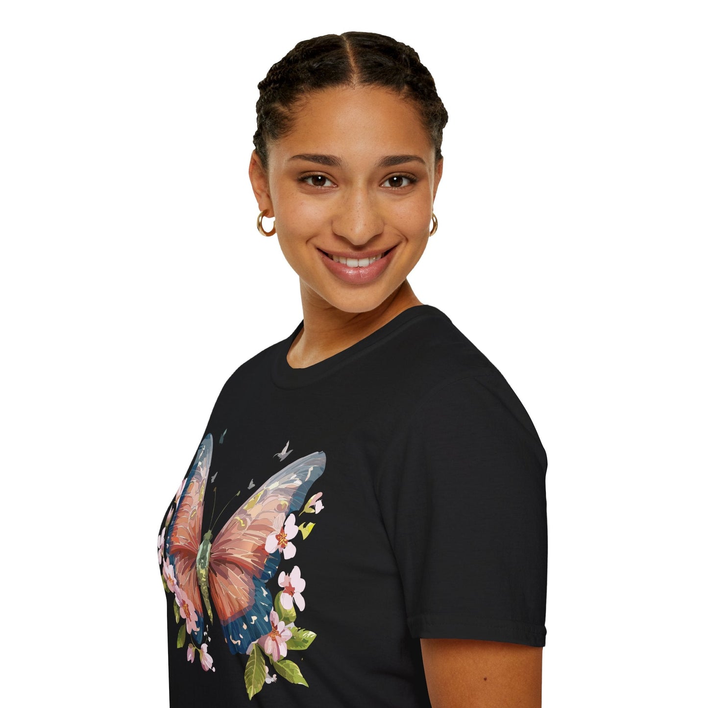 Unisex Monarch Butterfly T Shirt Softstyle 64000 Gildan Ring Spun Cotton Tee Lightweight Comfort