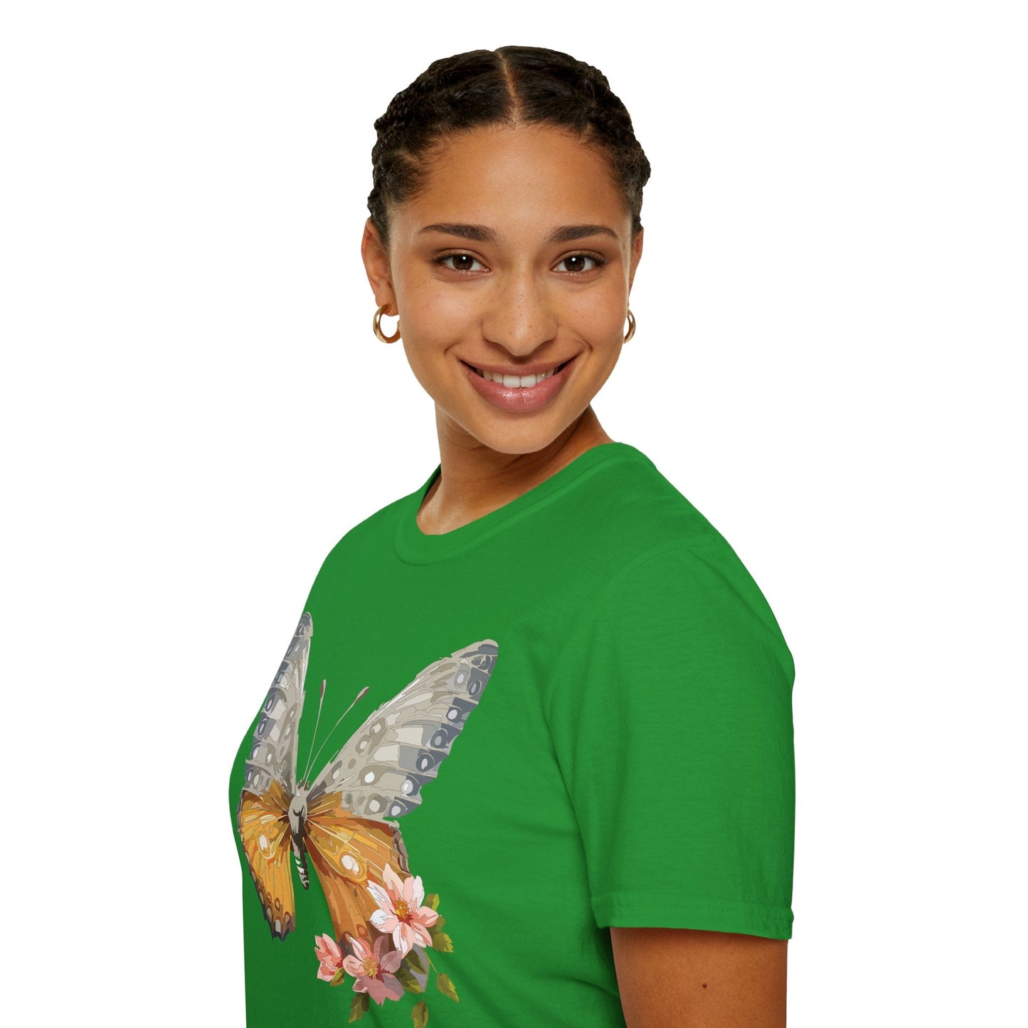 Unisex Butterfly T Shirt Monarch Print Softstyle Cotton Tee Gildan 64000 Lightweight Comfort