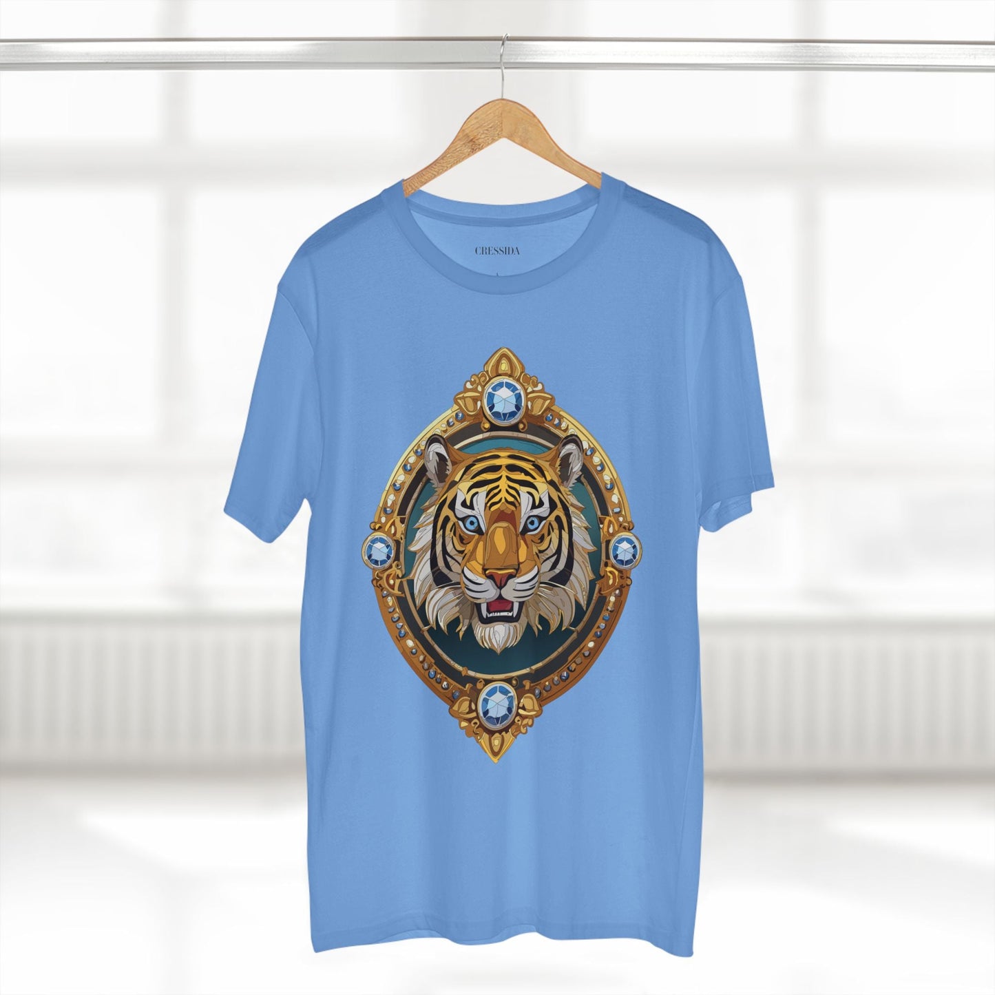 Tiger Graphic Unisex 100 Cotton Tee With Unique Animal Golden Medallion Art Design 6