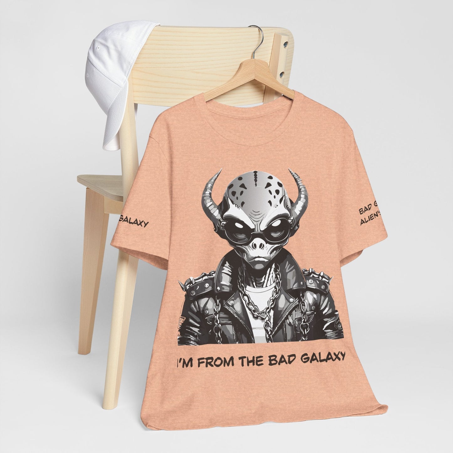 Alien Graphic Tee Shirt From Bad Galaxy Made To Order In USA 100 Percent Cotton Eco Friendly Inks