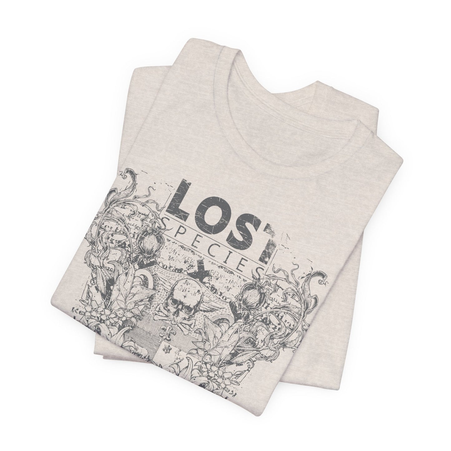 Lost Species Tee Floral Wildlife Illustration Rock Band T-Shirt A-7