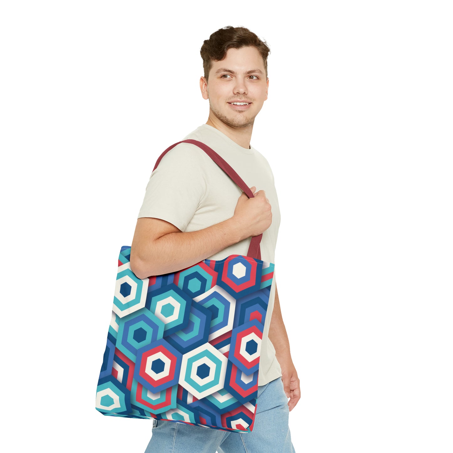 Bolsa de lona con estampados abstractos 