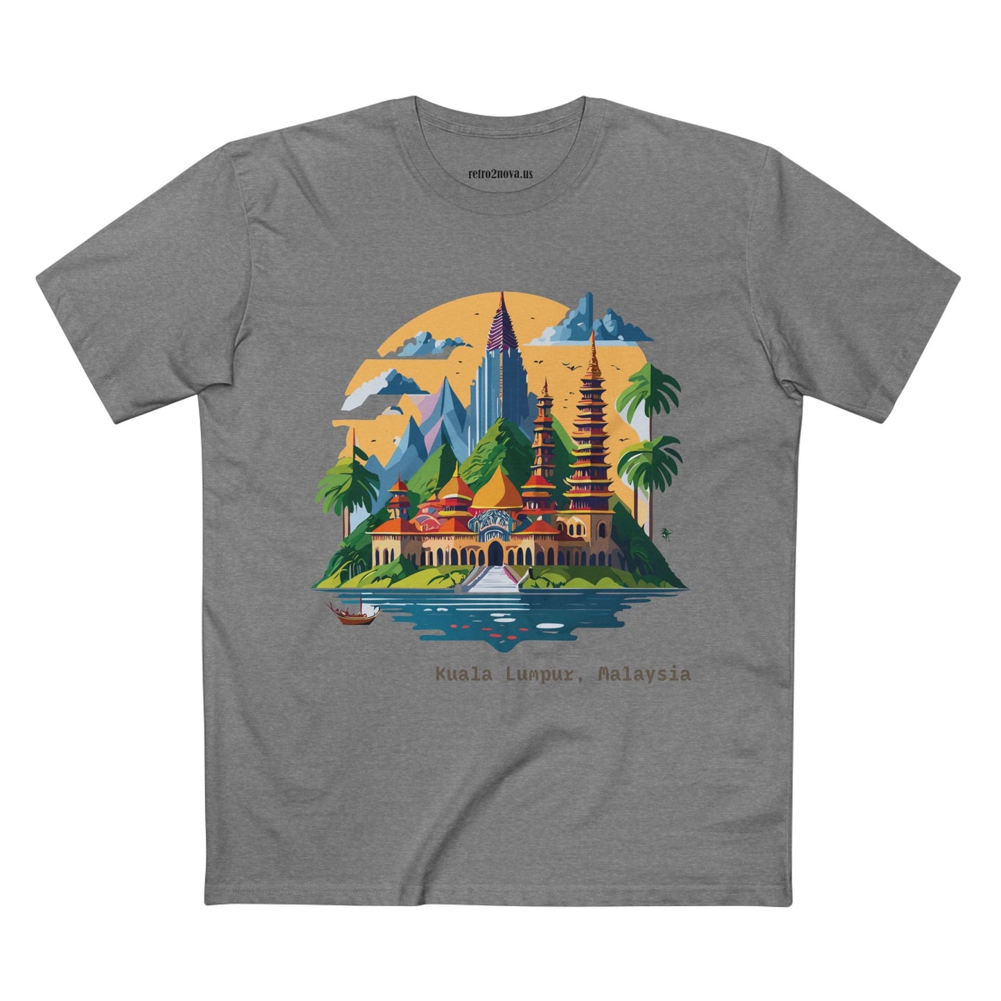 Travel Shirt Kuala Lumpur Tourist Shirt Unisex Premium Cotton Art Tee Retro2Nova Original Design
