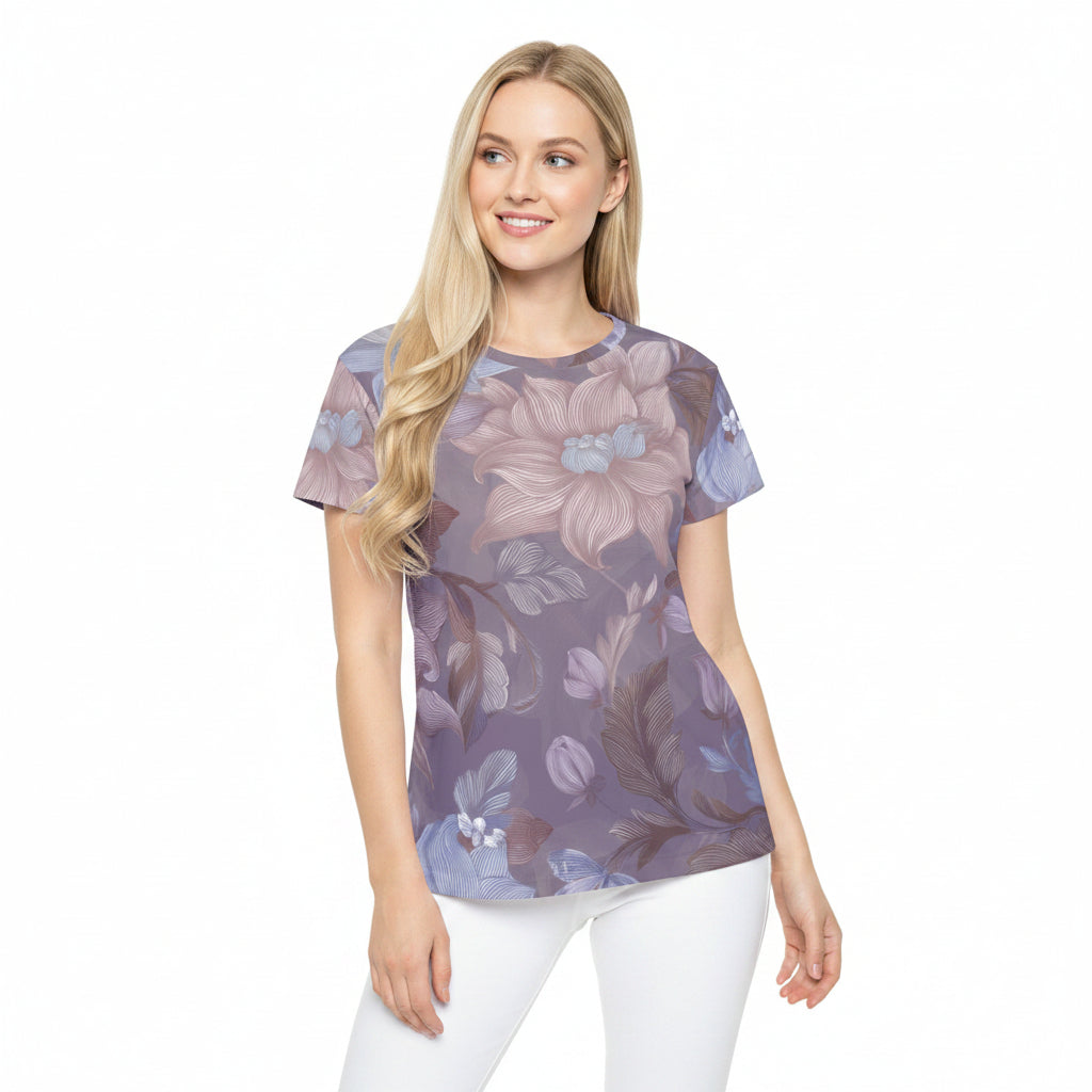 Women Poly Shirt with Floral Print F289