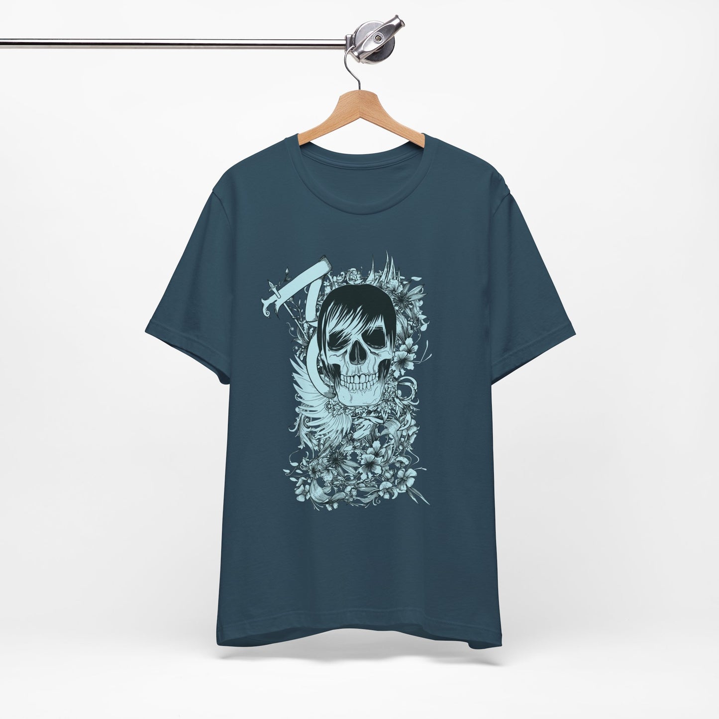 Sky Skull Graphic Design Tee, Skull Shirt, Vintage Tees, Art Design T-Shirt, Vintage Graphic Tee, Art Shirts with Skulls