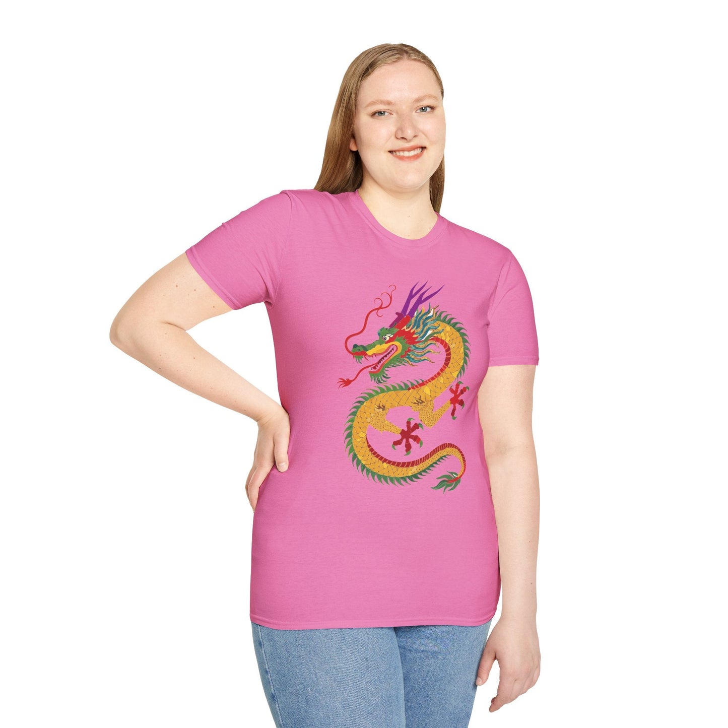 Dragon Graphic Unisex Cotton Softstyle Art Design Tee With Animals 24