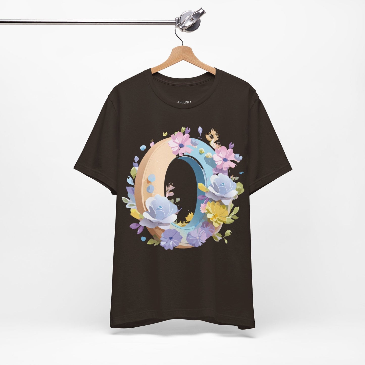 Letter O Shirt Unisex Graphic Tee With Vintage Inspired Art By Adelpha Premium Jersey Short Sleeve