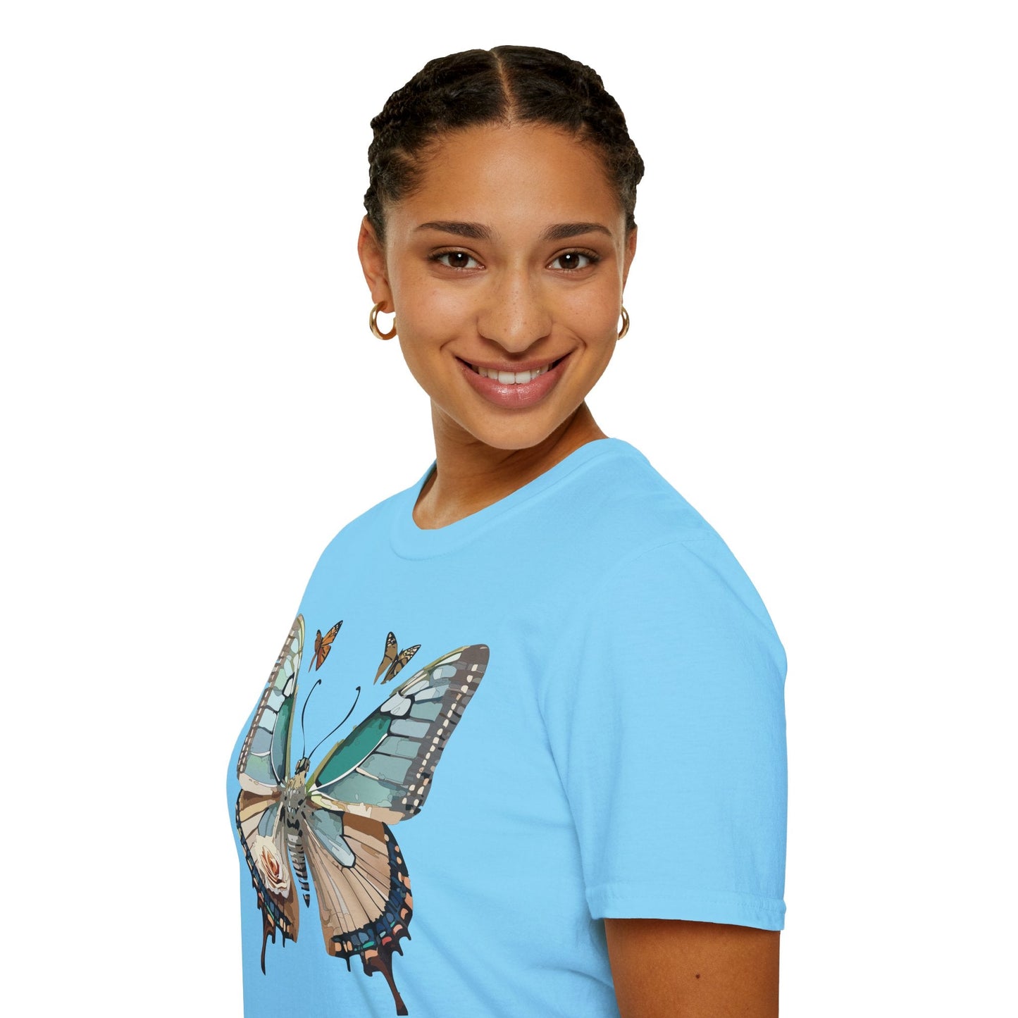 Butterfly Shirt Unisex T Shirt Monarch Print Softstyle Premium Gildan 64000 Cotton Tee