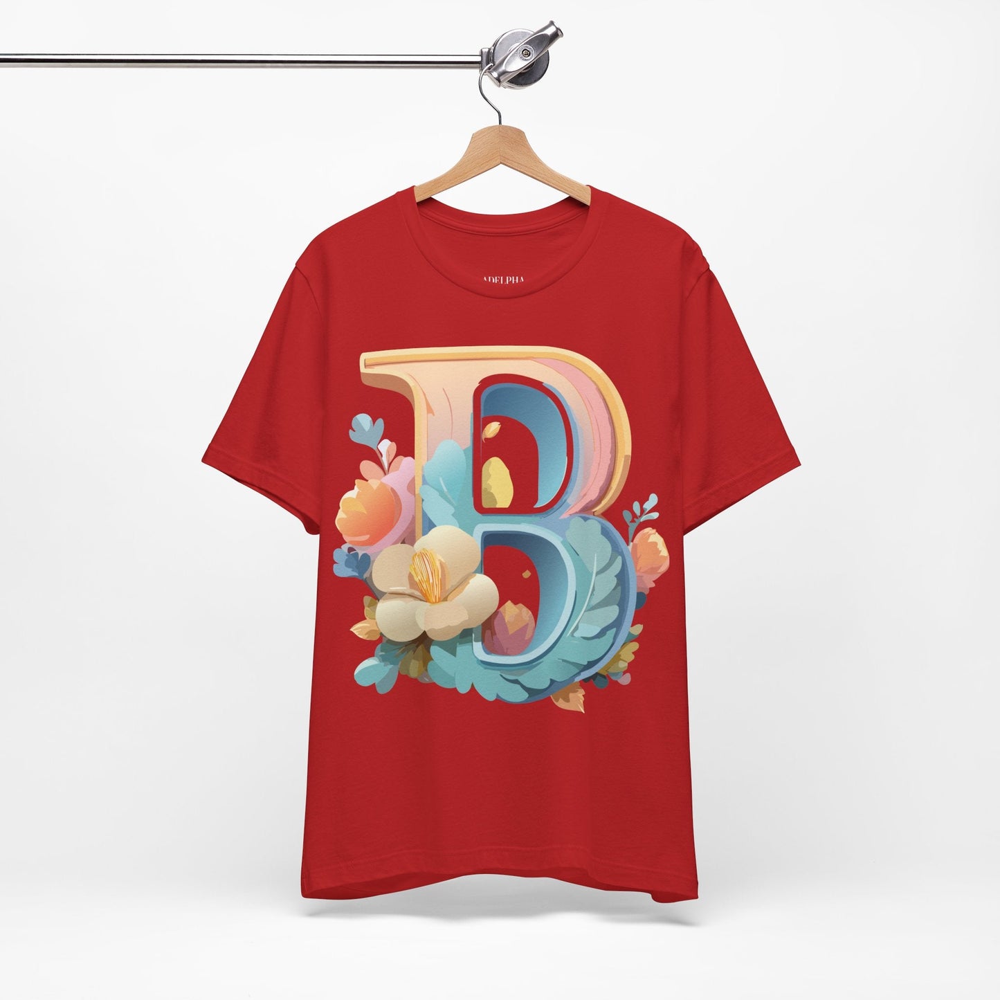 Letter B Graphic Tee Unisex Jersey Short Sleeve With Vintage Inspired Artwork By Adelpha