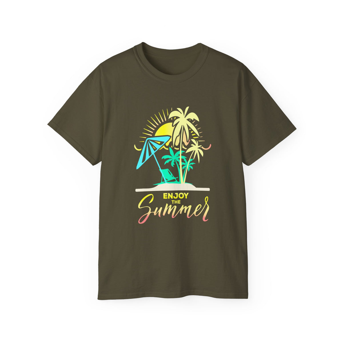 Enjoy the Summer palm trees surfboard tee | Summer T-Shirt