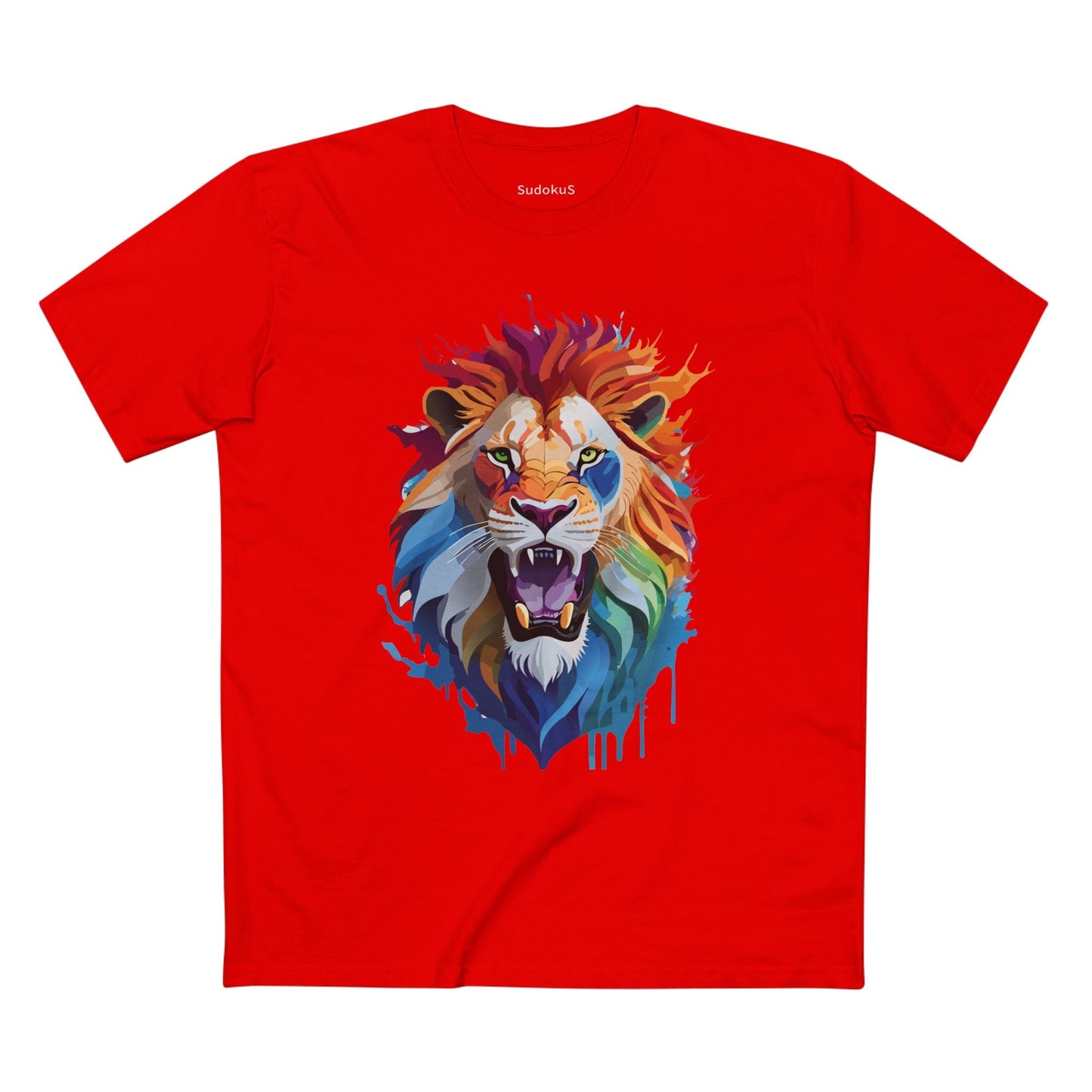 Lion Graphic Unisex 100 Cotton Staple Tee with Animal Design Artwork 30