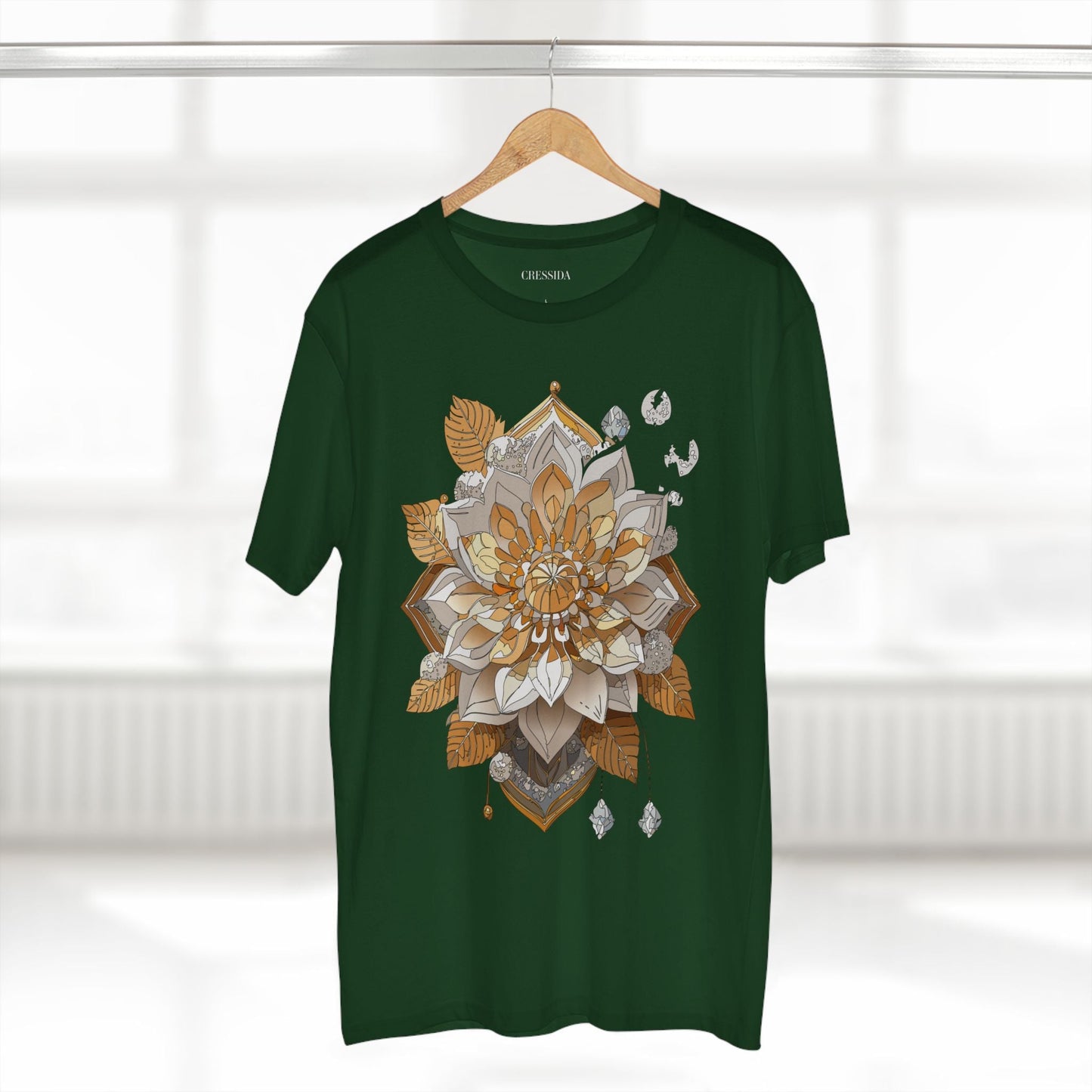 Floral Graphic T-Shirt Unisex 100 Cotton Art Design with Antique Flowers Tee 8