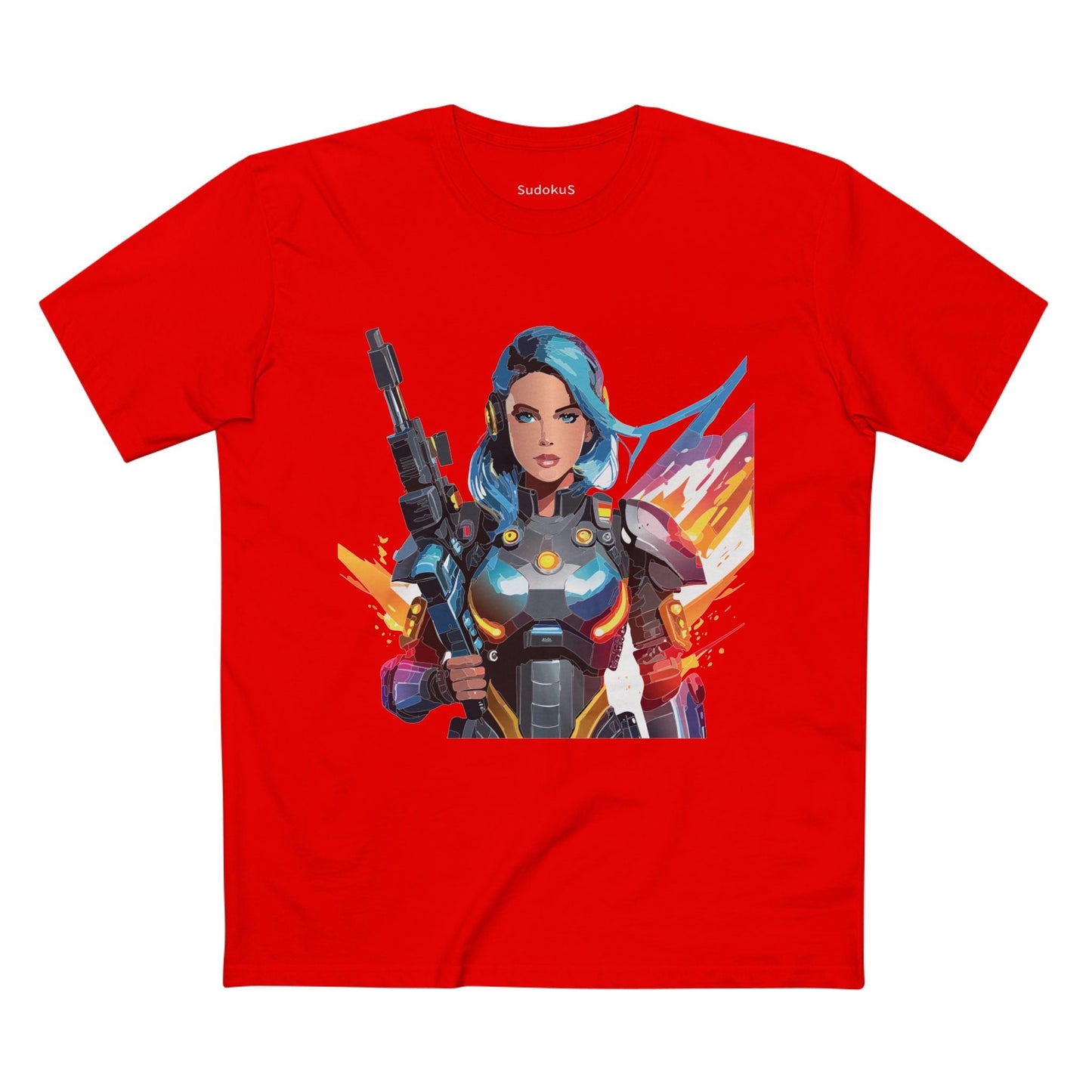 Army-woman Graphic Unisex 100 Cotton Staple Tee 7