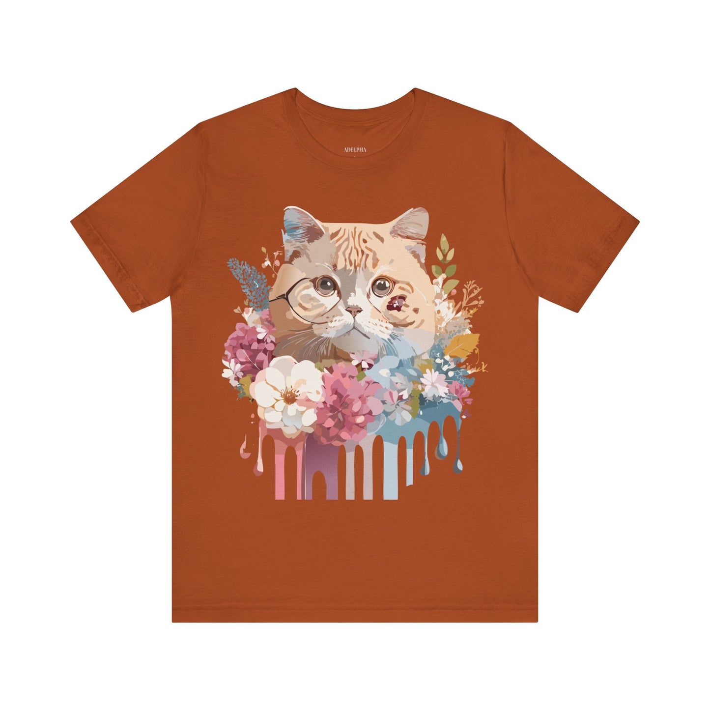 Cat Graphic Tee Unisex Short Sleeve Vintage Inspired Art Design Adelpha