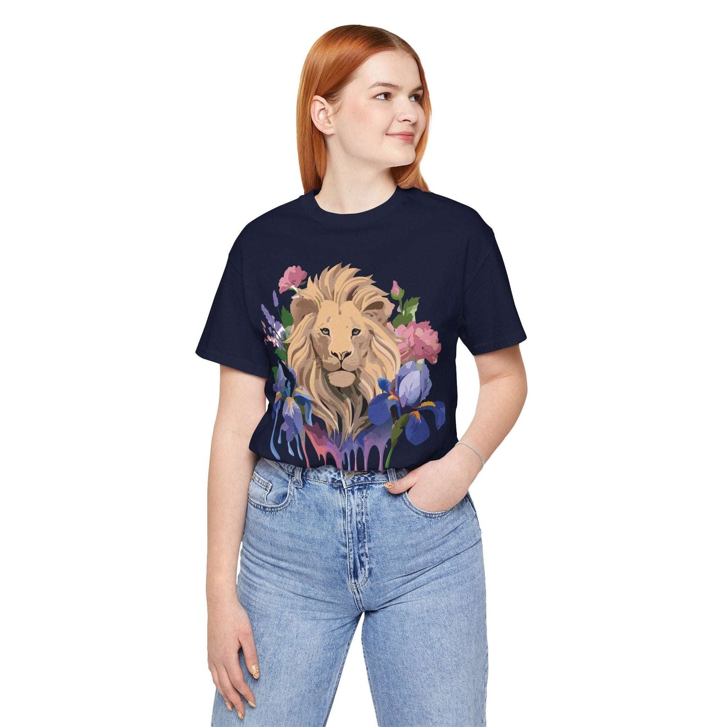 Adelpha Lion Shirt Unisex Graphic Tee Short Sleeve Vintage Style Lion Design Artwork