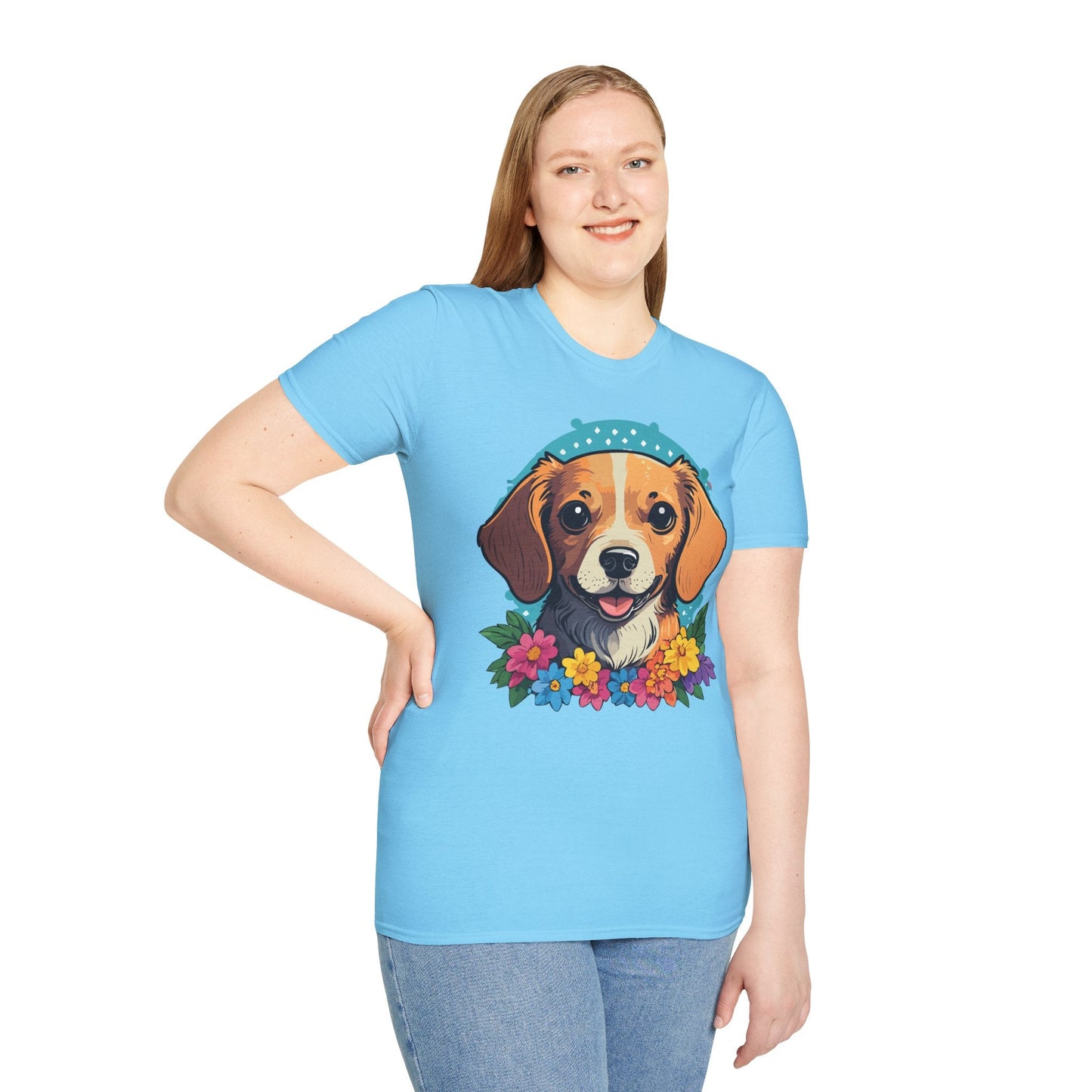 Dog Shirt Unisex Animal Tee Softstyle Cotton Ring Spun Comfort
