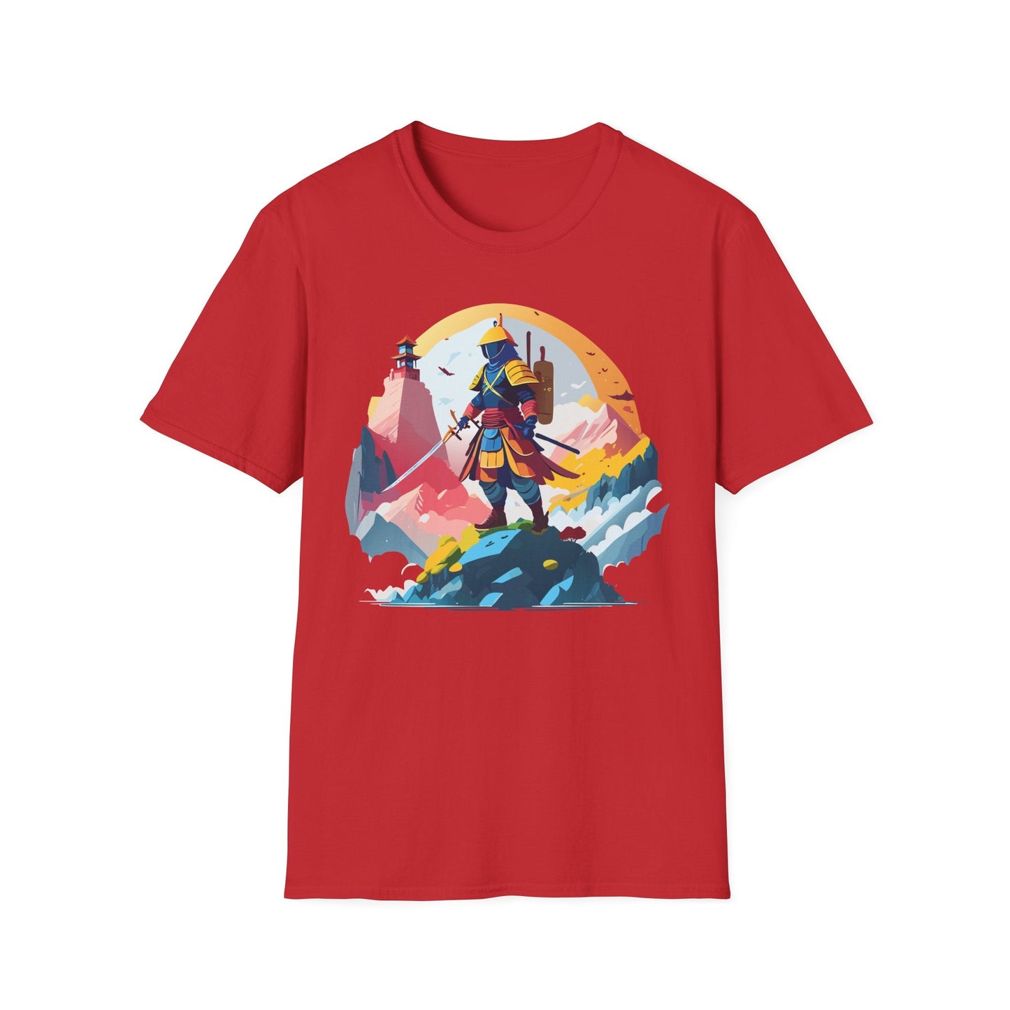 Samurai Unisex T Shirt Softstyle 64000 Short Sleeve Tee 100 Percent Cotton Breathable Comfort Fit
