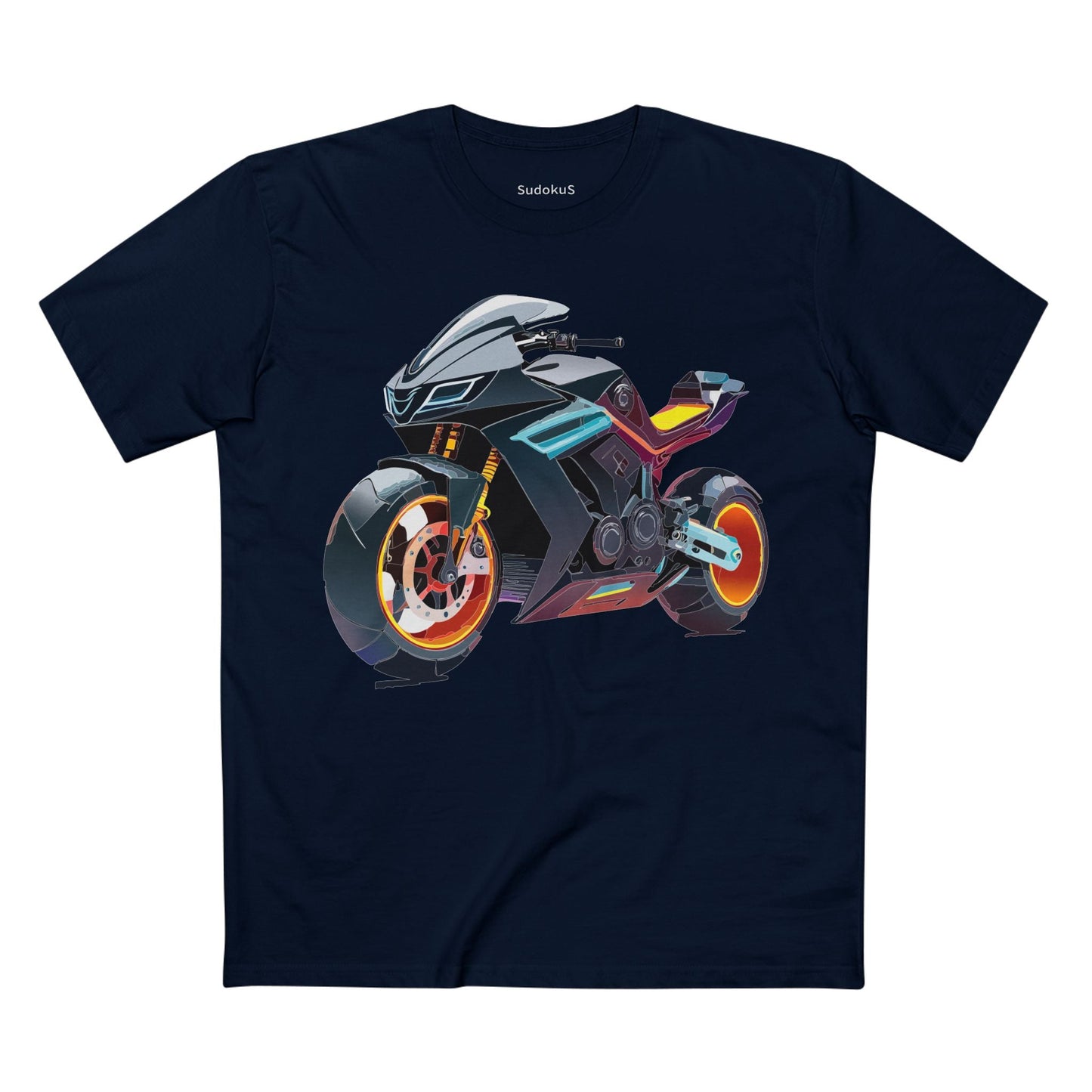 Moto Bike Graphic Unisex 100 Cotton Staple Tee 34