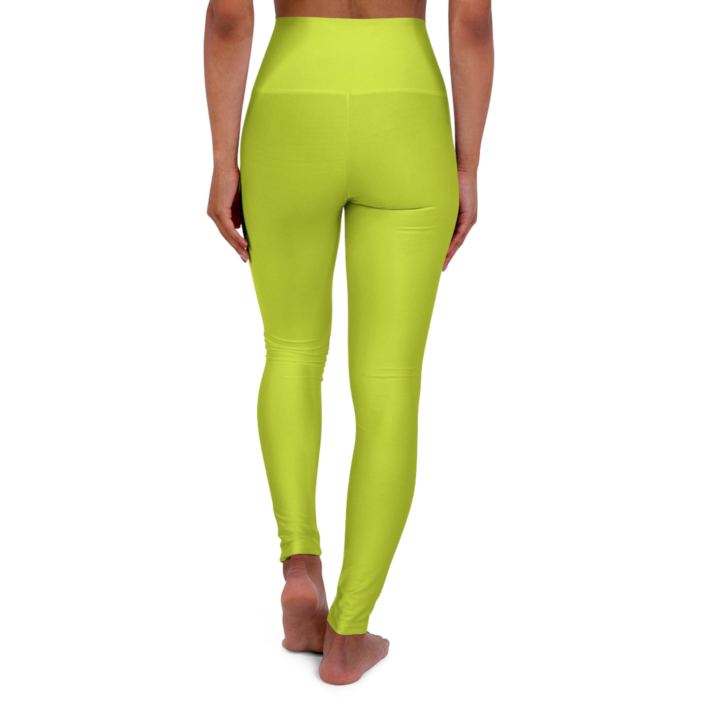 Bright Lime Color High-Waist Yoga Leggings Women's Seamless Poly-Span Stretchy Pants XS-2XL