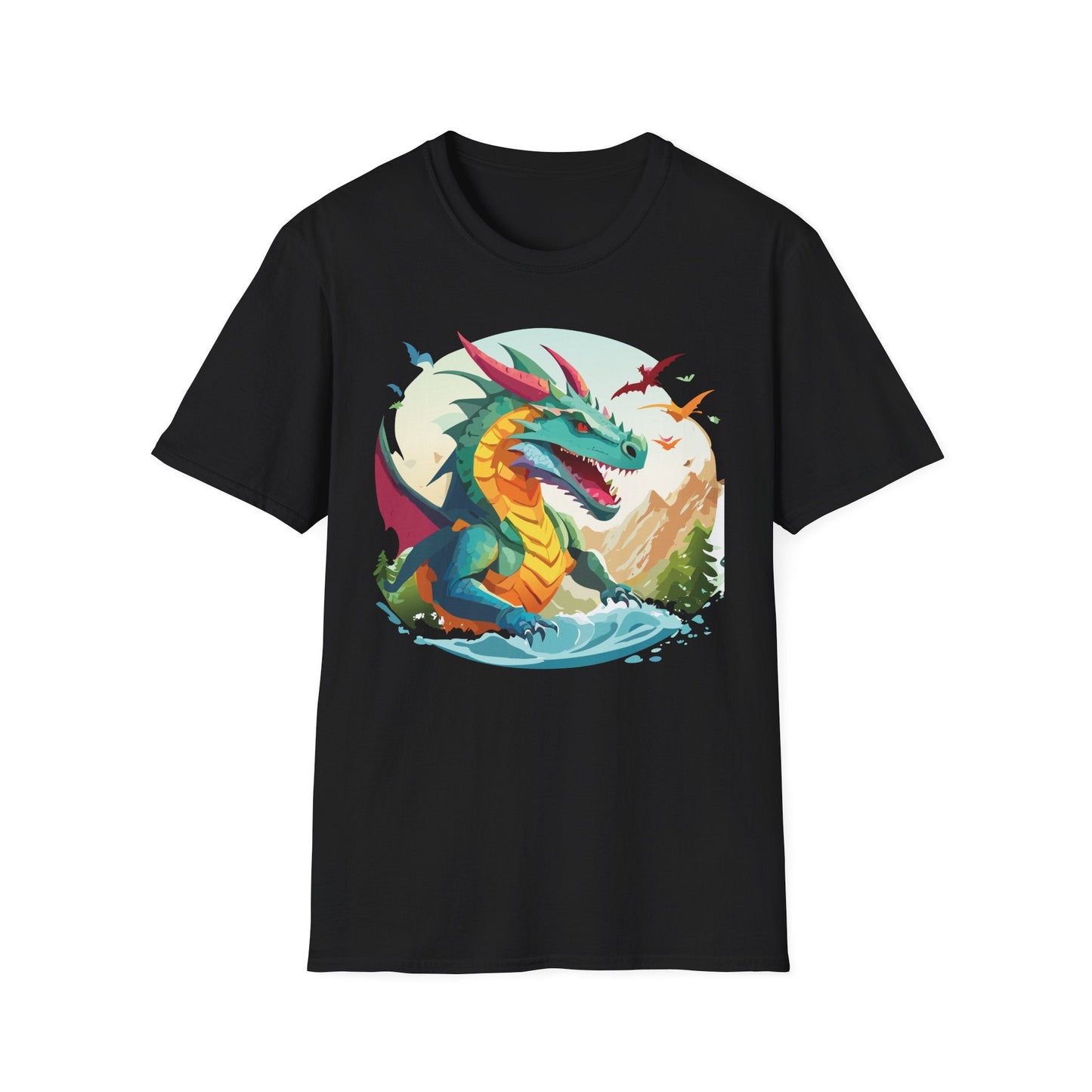 Dragon T Shirt Unisex Animal Tee Softstyle 64000 Premium 100 Percent Ring Spun Cotton