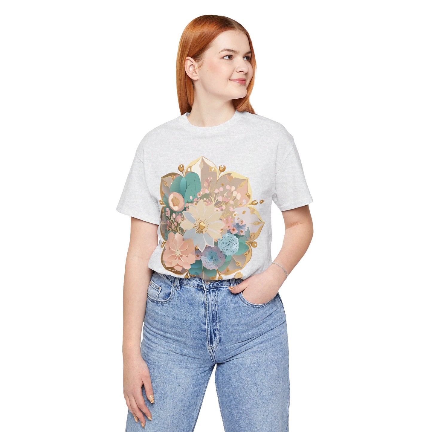 Mandala Graphic Unisex 100 Cotton Vintage Floral Artwork Tee 15
