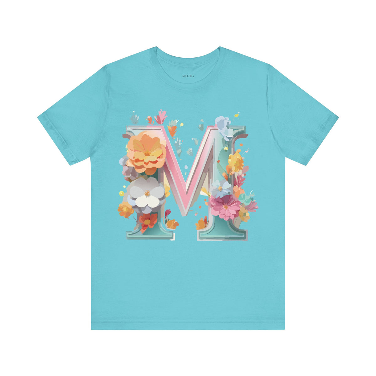 Letter M Graphic Unisex Cotton Bella+Canvas Tee with Art Letter Design