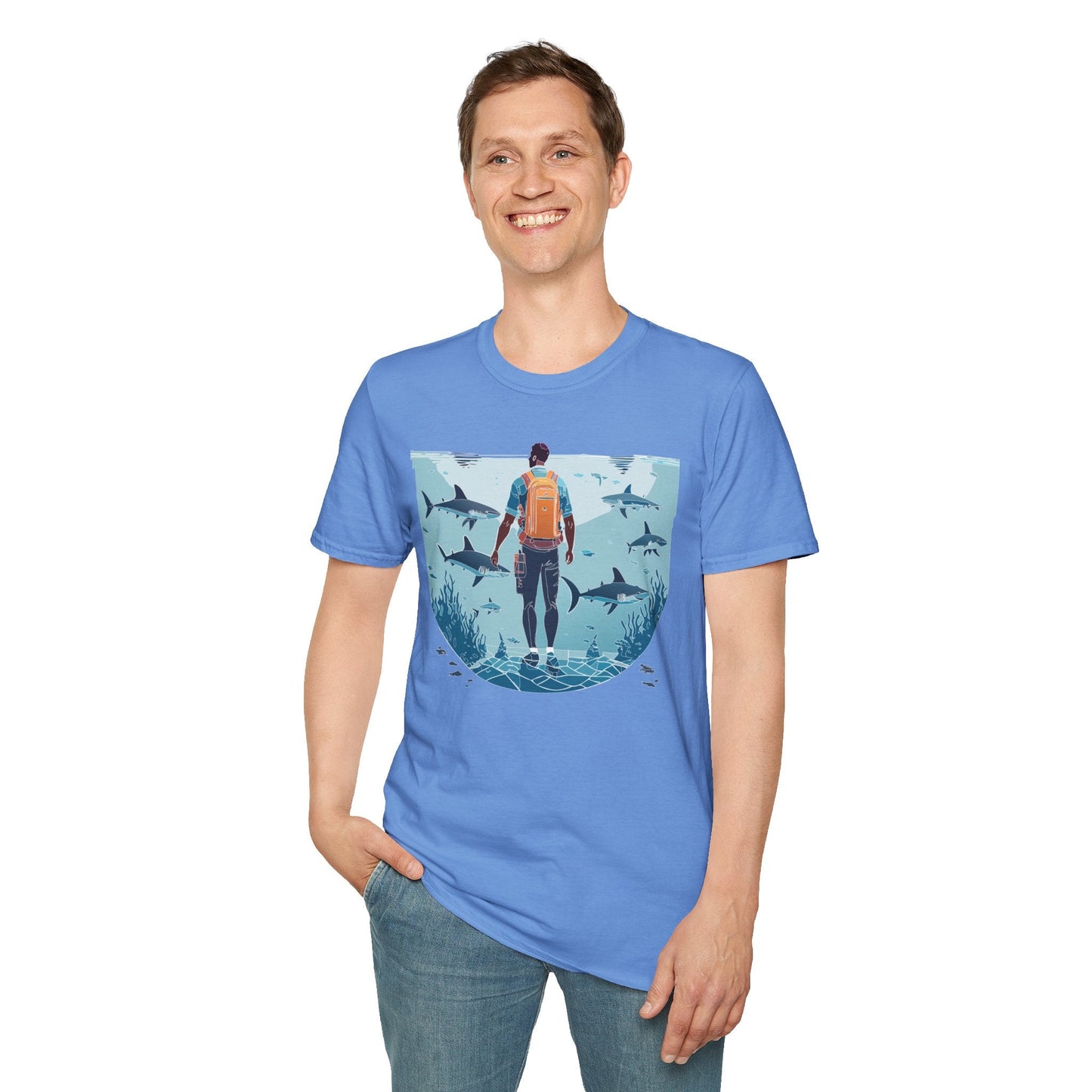 Ocean Tee Shirt Unisex Softstyle T Shirt With Ocean Art Design U Boat Theme Graphic Artwork Edition