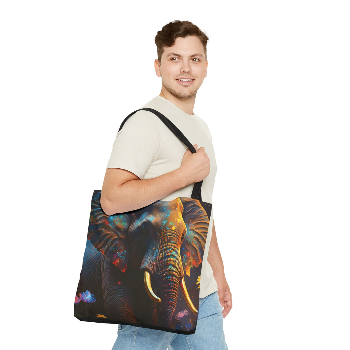 Bolsa de lona con estampados de animales 