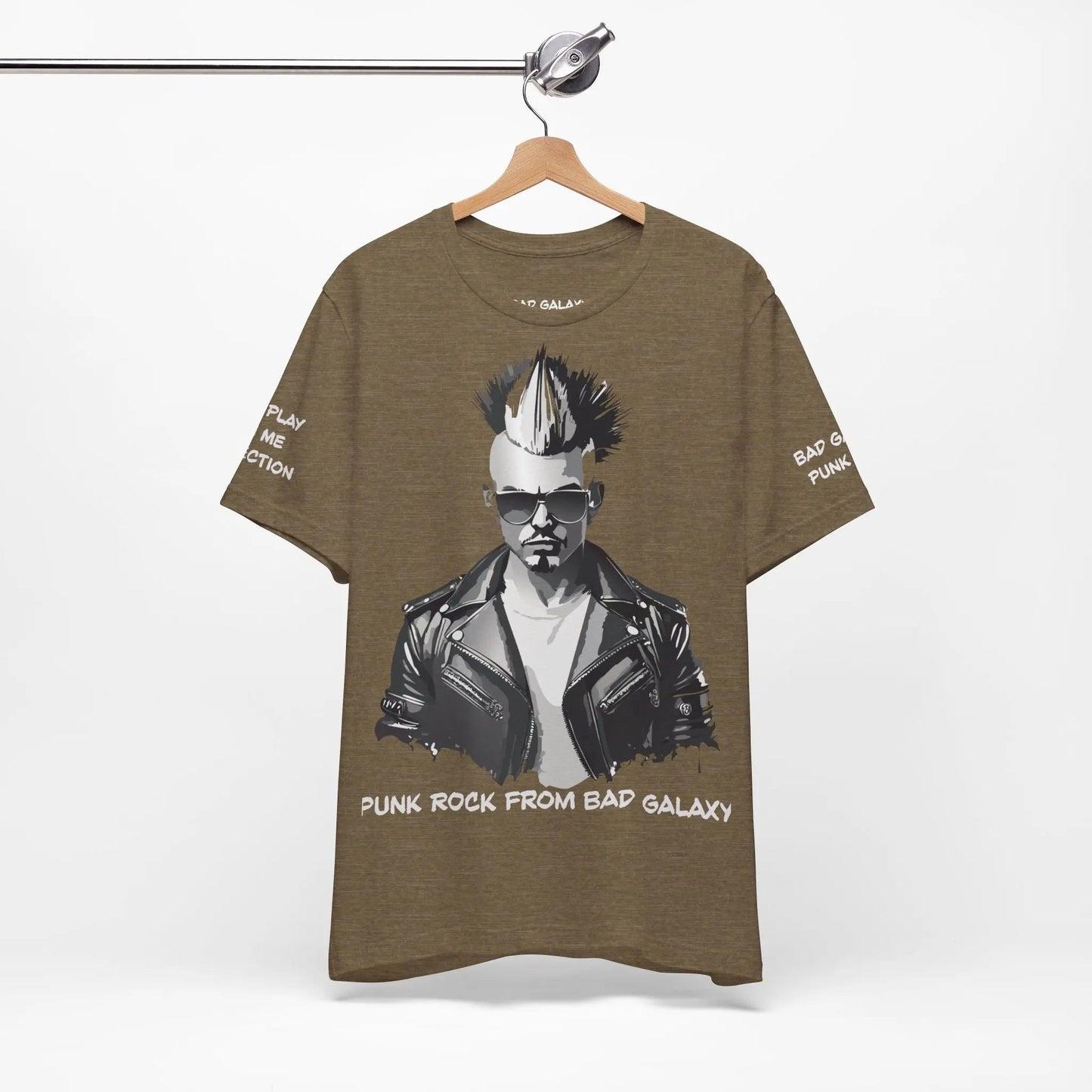 Punk Rock Tee Shirt Made To Order From Bad Galaxy Eco Friendly Inks Cotton Tee Made In USA