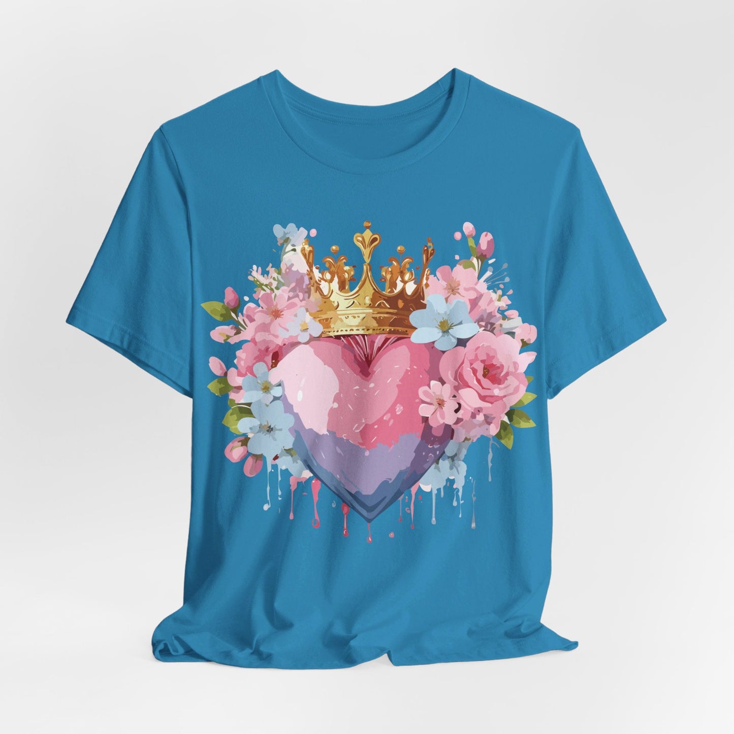 Valentine Day Graphic Unisex 100 Cotton Vintage Artwork with Love and Flower Design Tee 18