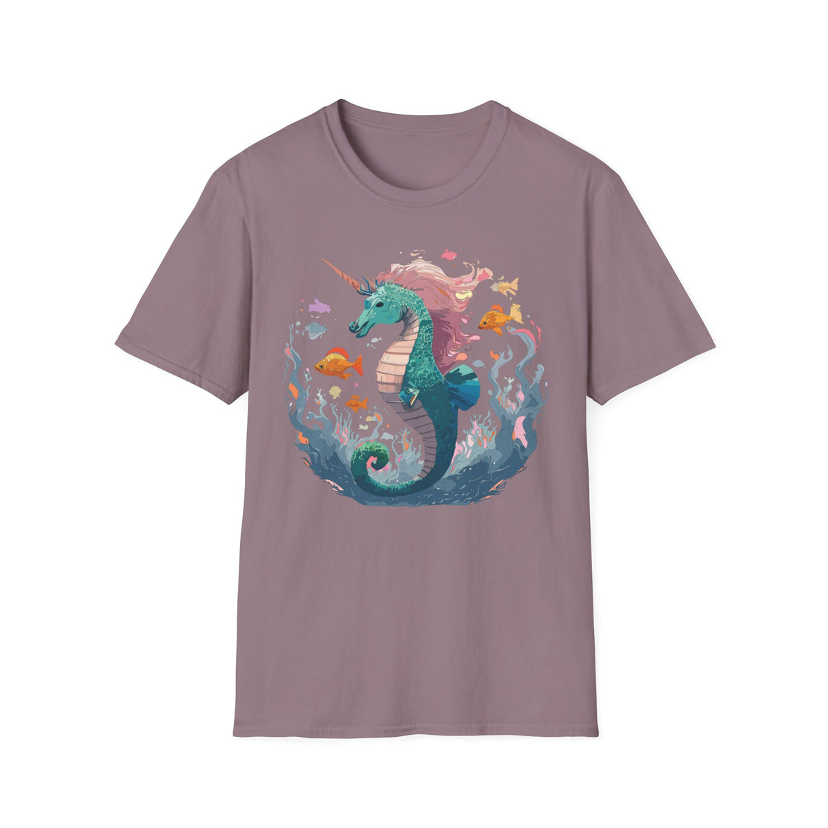 Sea Unicorn Seahorse Illustration T-Shirt | Mermaid Ocean Fantasy