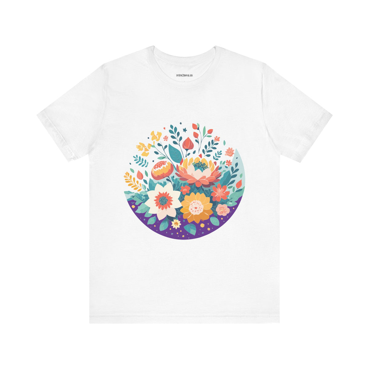 Floral Graphic Unisex Cotton Bella+Canvas Tee with Flowers Design ab101