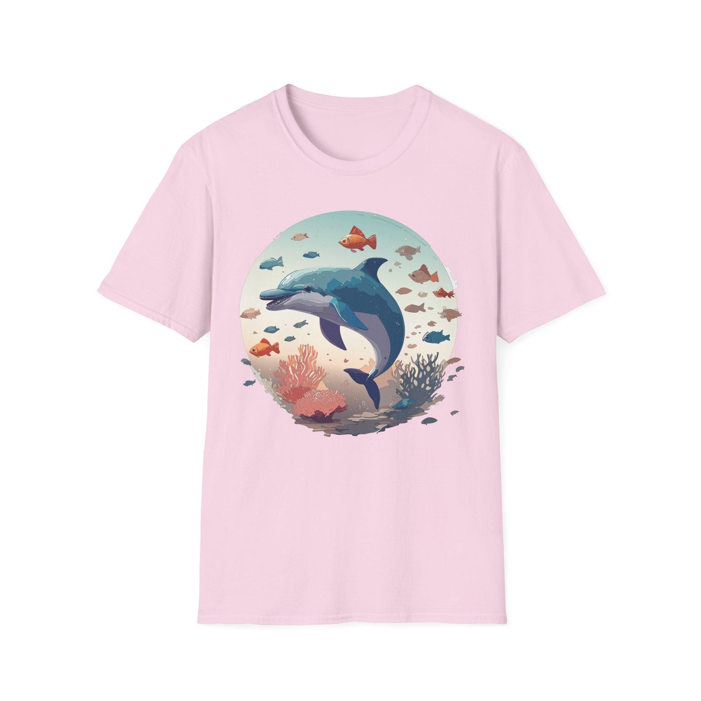 Dolphin Shirt Unisex Softstyle T Shirt Gildan 64000 100 Percent Ring Spun Cotton Lightweight Tee