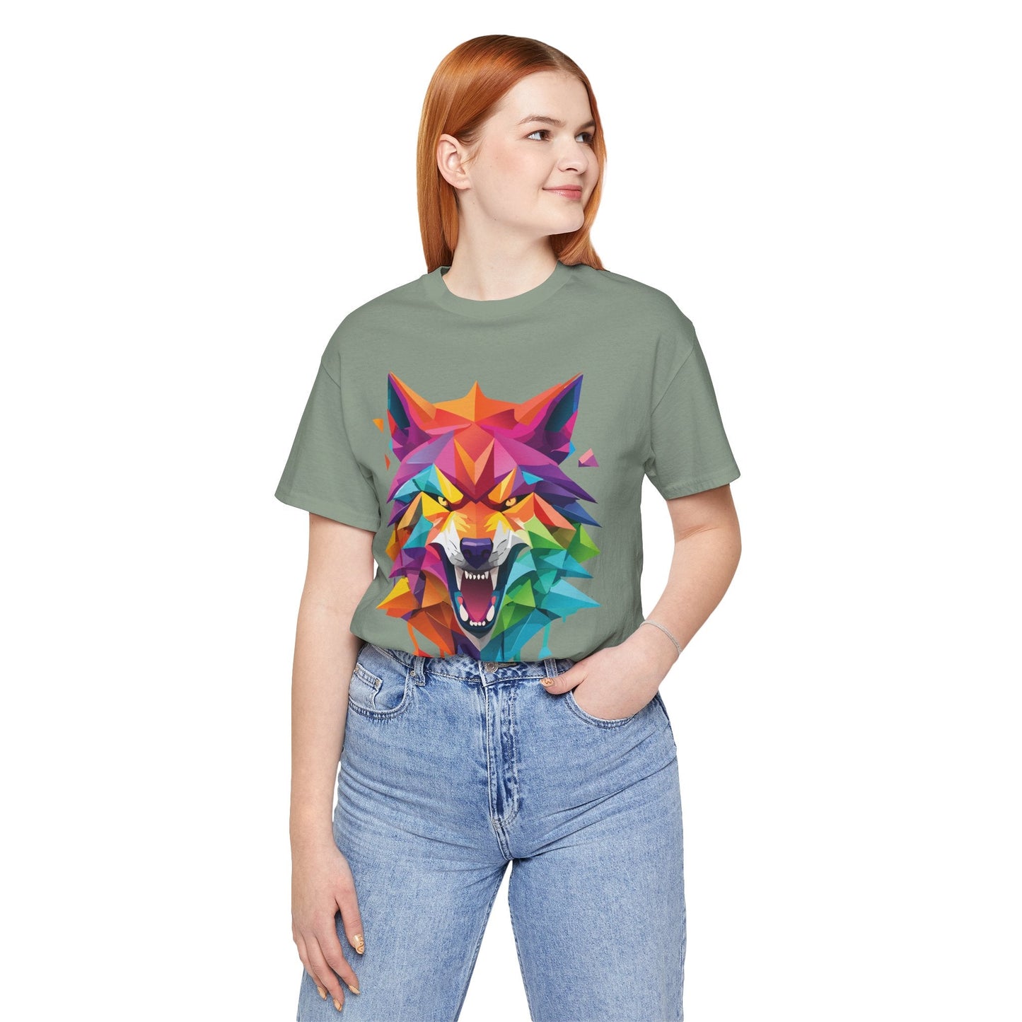Unisex Animal Shirt With Art Design And Wild Animals Print Tee Short Sleeve Premium