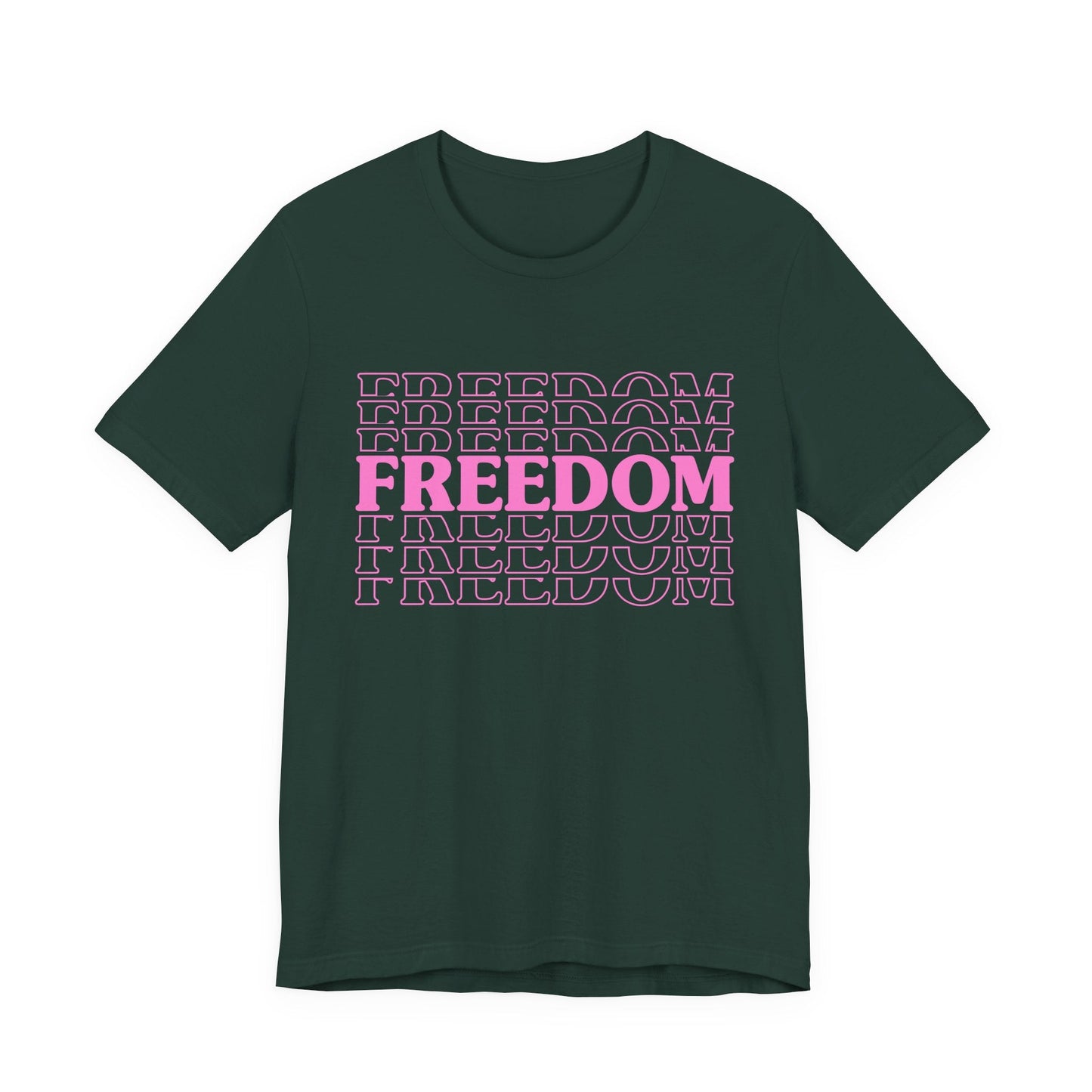 Freedom Text Graphic Unisex Cotton T-Shirt a8