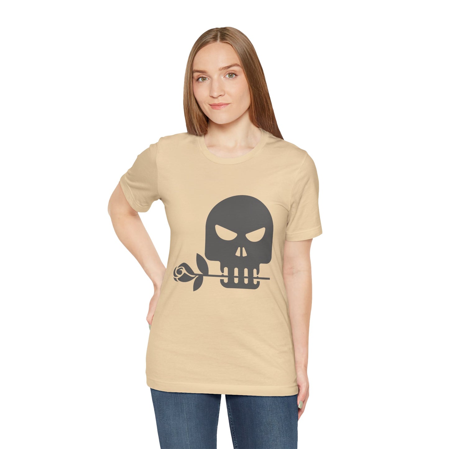 Unisex Cotton Tee Shirt with Skull