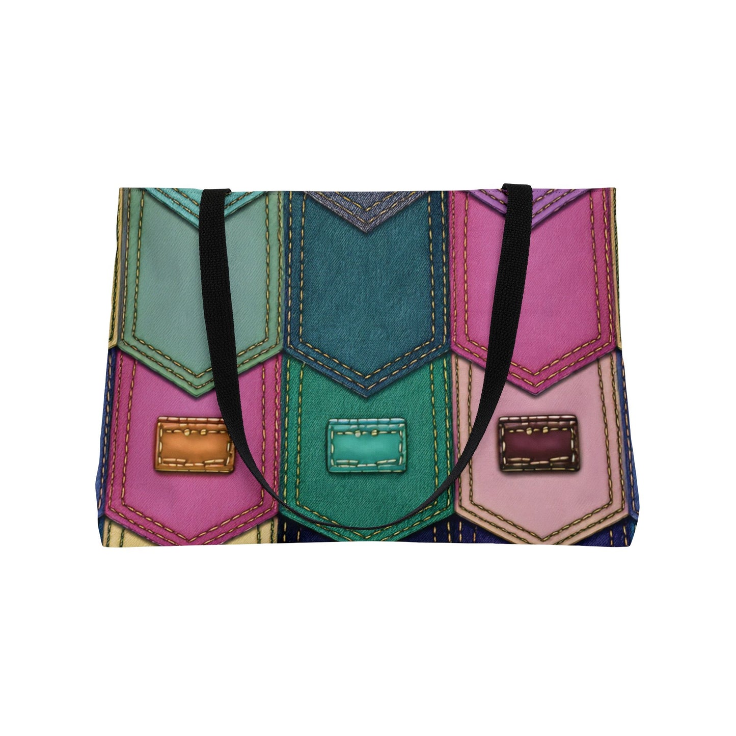 Denim Print Yoga Bag High-Quality 100% Spun Polyester 24x13 Canvas Gym Bag 46