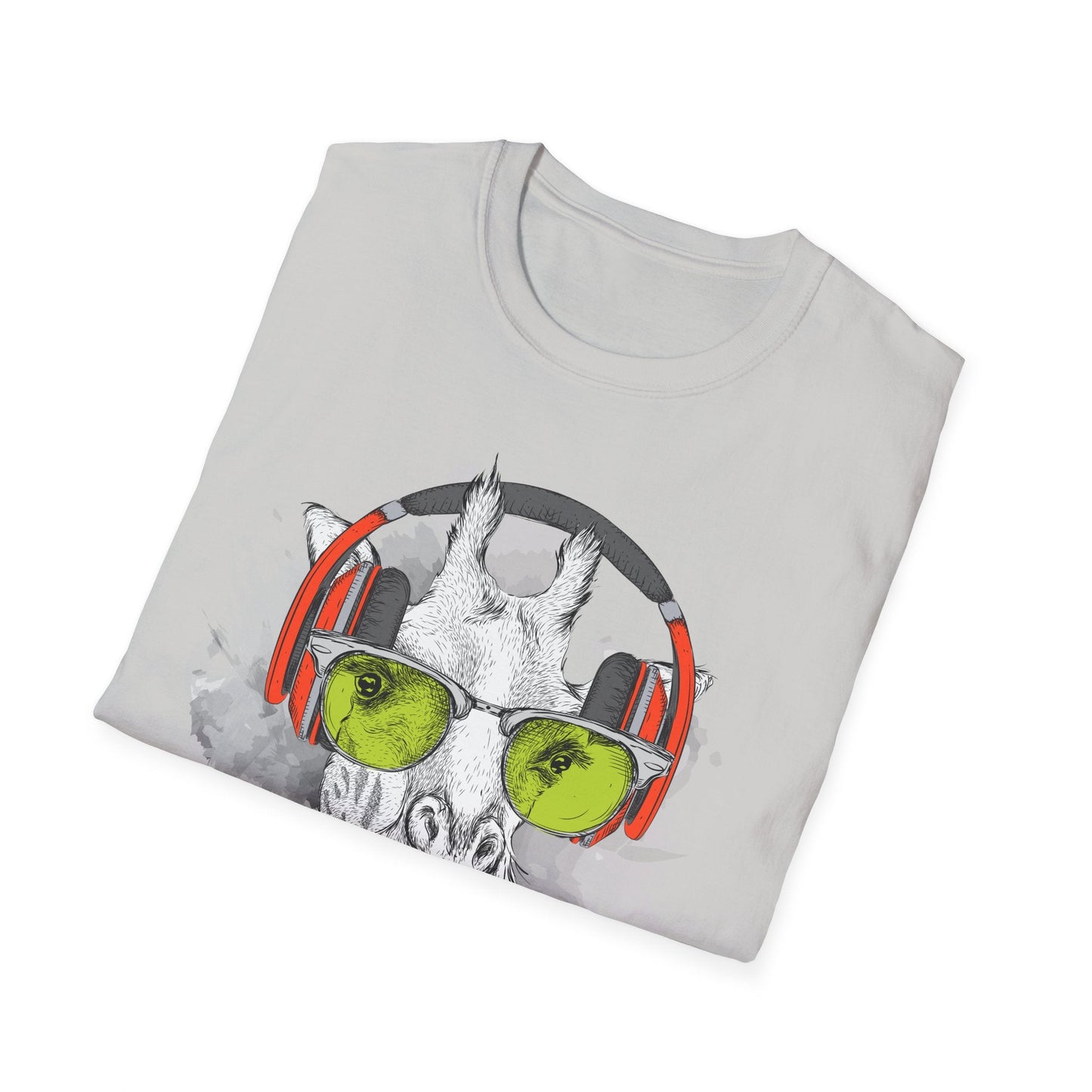 I Love Music Animals Shirt With Headphones Unisex Gildan Softstyle 100 Percent Ring Spun Cotton Tee