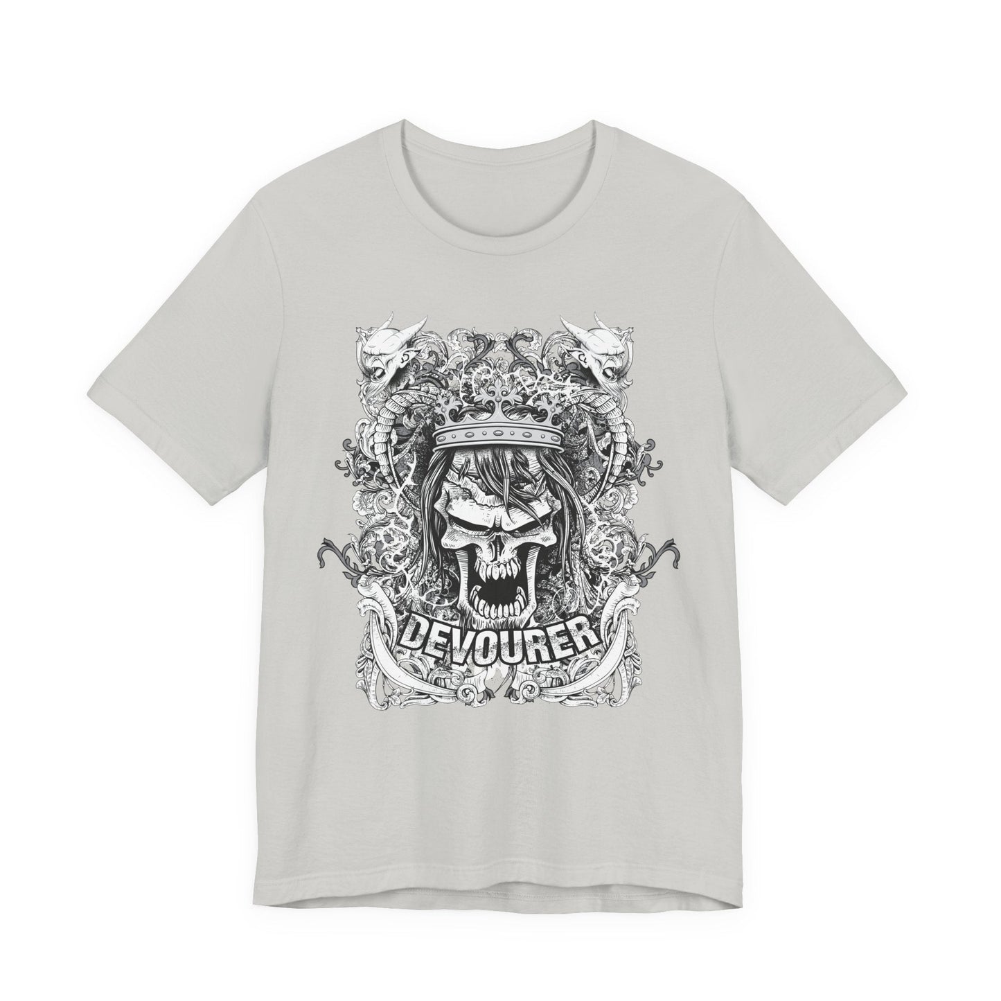 Gothic Skull Illustration Graphic Unisex Cotton T-Shirt r13