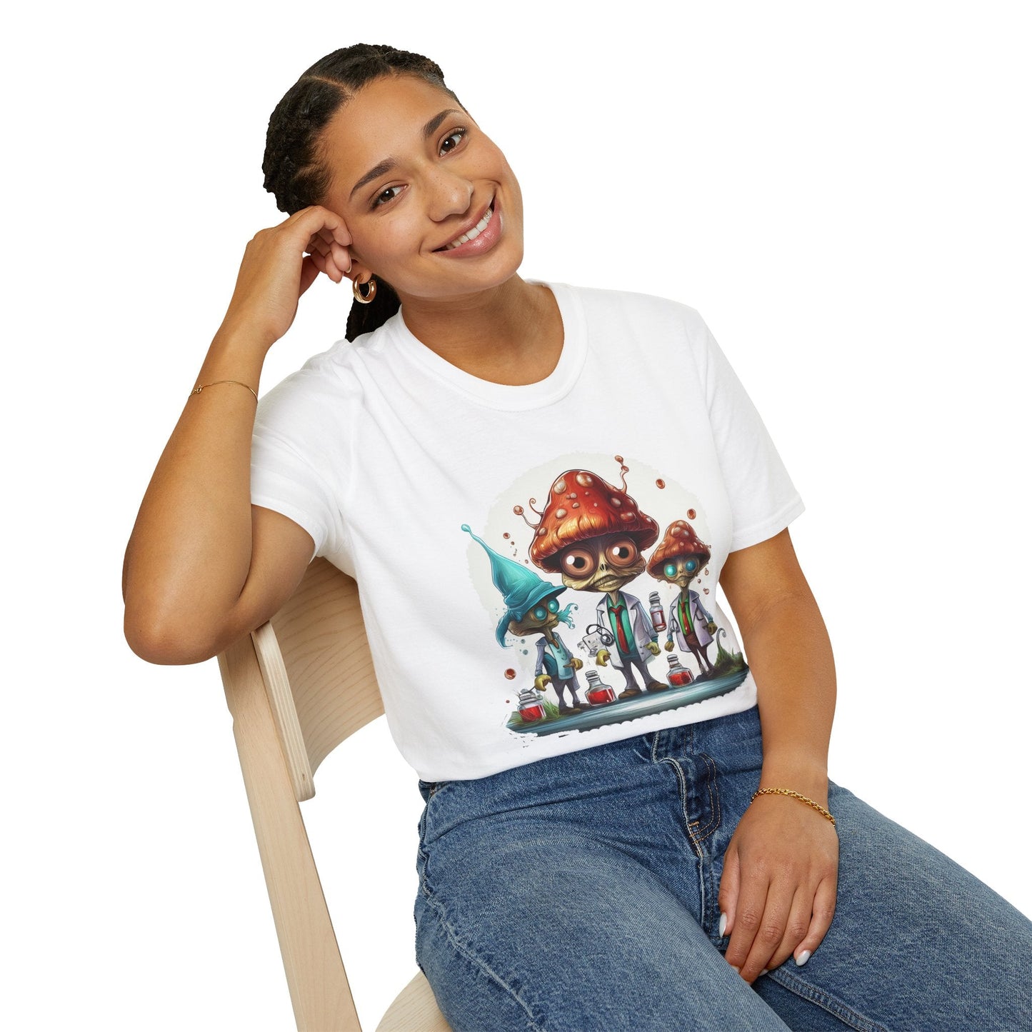 Mashroom Tee Shirt Unisex Funny Mashroom Design Cotton Tee Gildan Softstyle 64000