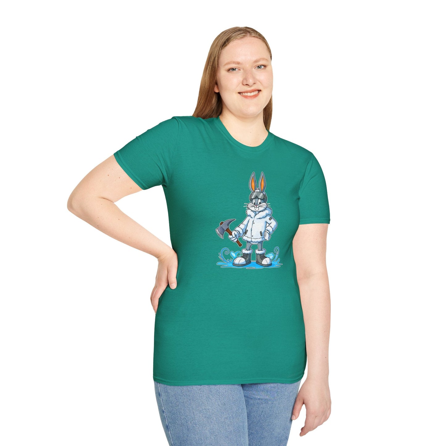 Cartoon Bunny Graphic Unisex Cotton Animal Animation Artwork Design Tee 25