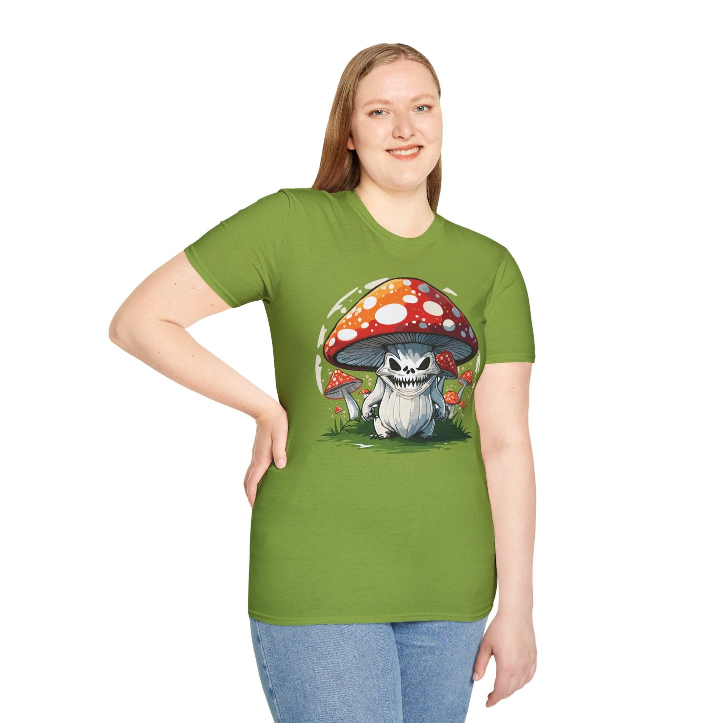 Funny Mashroom Graphic Unisex Softstyle Cotton With Cartoon Illustration Design 12