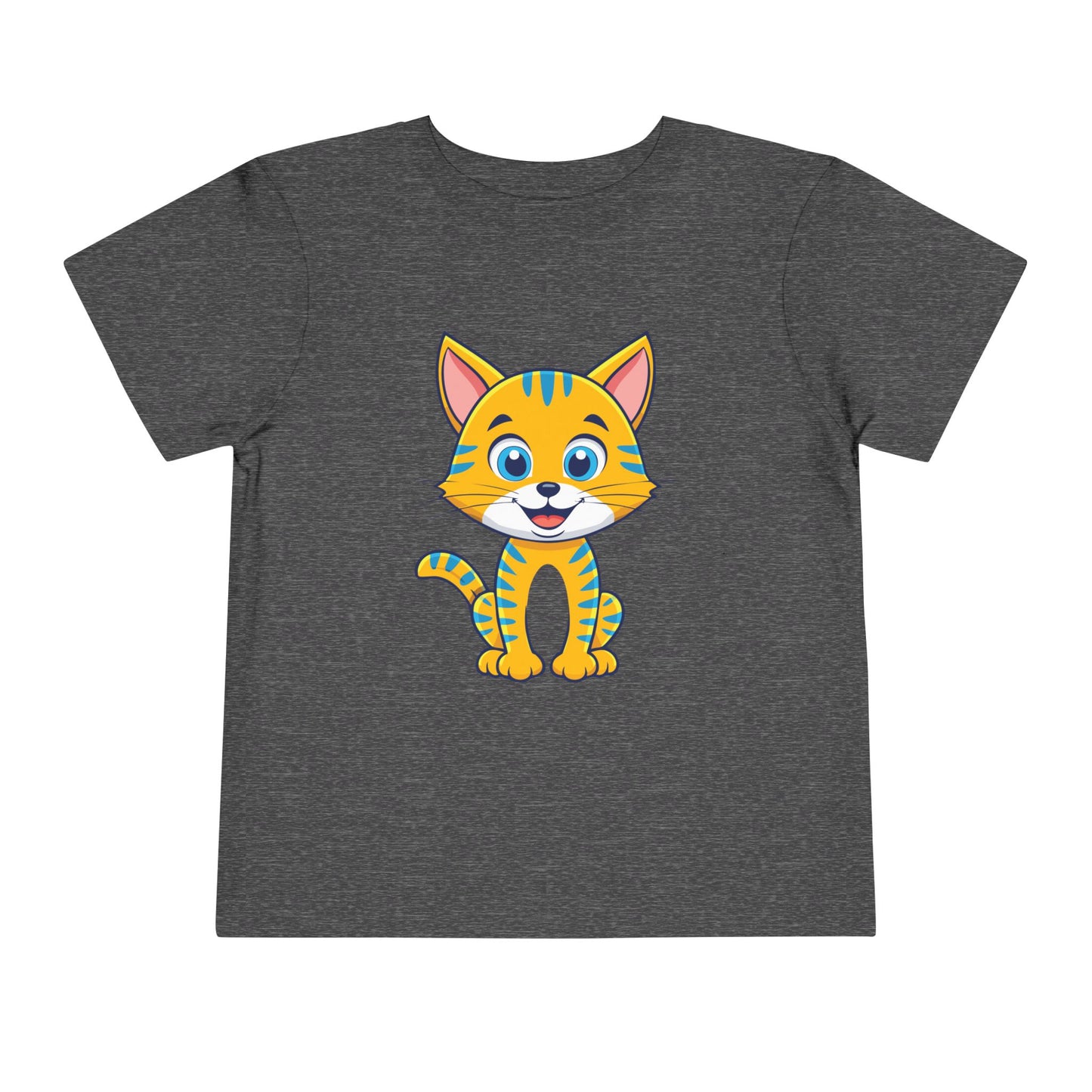 Bonita camiseta de manga corta para niños pequeños con gato: adorable camiseta con gráfico de gatito para niños (2 a 5 años)