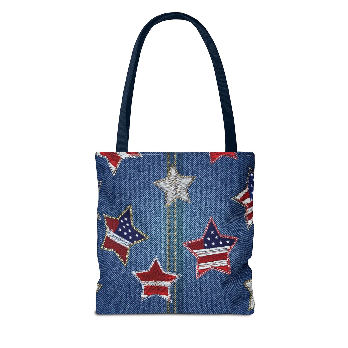 4th of July Graphic Denim Fabric Imitation Print Unisex Canvas Bag Poly Spun 3 Sizes Tote Bag 200-9