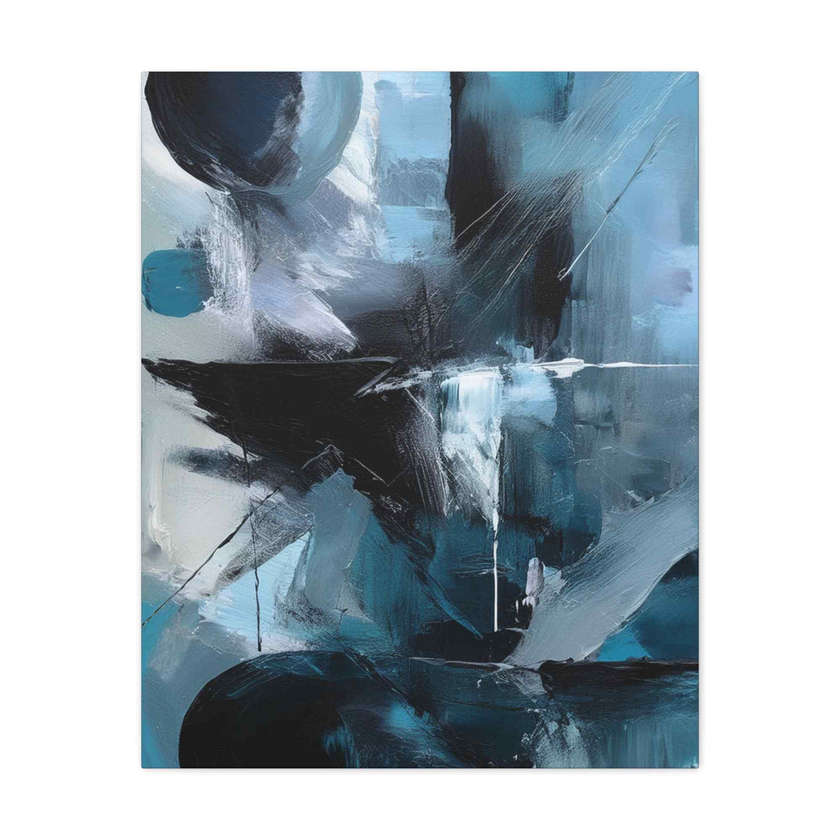 Blue Abstract Painting Print Canvas 20x24,20x30,24x30, 24x32,24x36,30x40, 32x48,36x48,40x60 Pine-Wood Inner Frame ABS-29